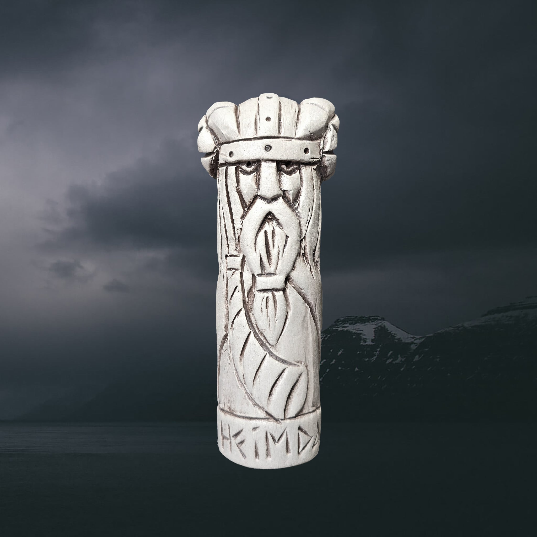 Hand-Crafted Ceramic Norse God Heimdall Statuette