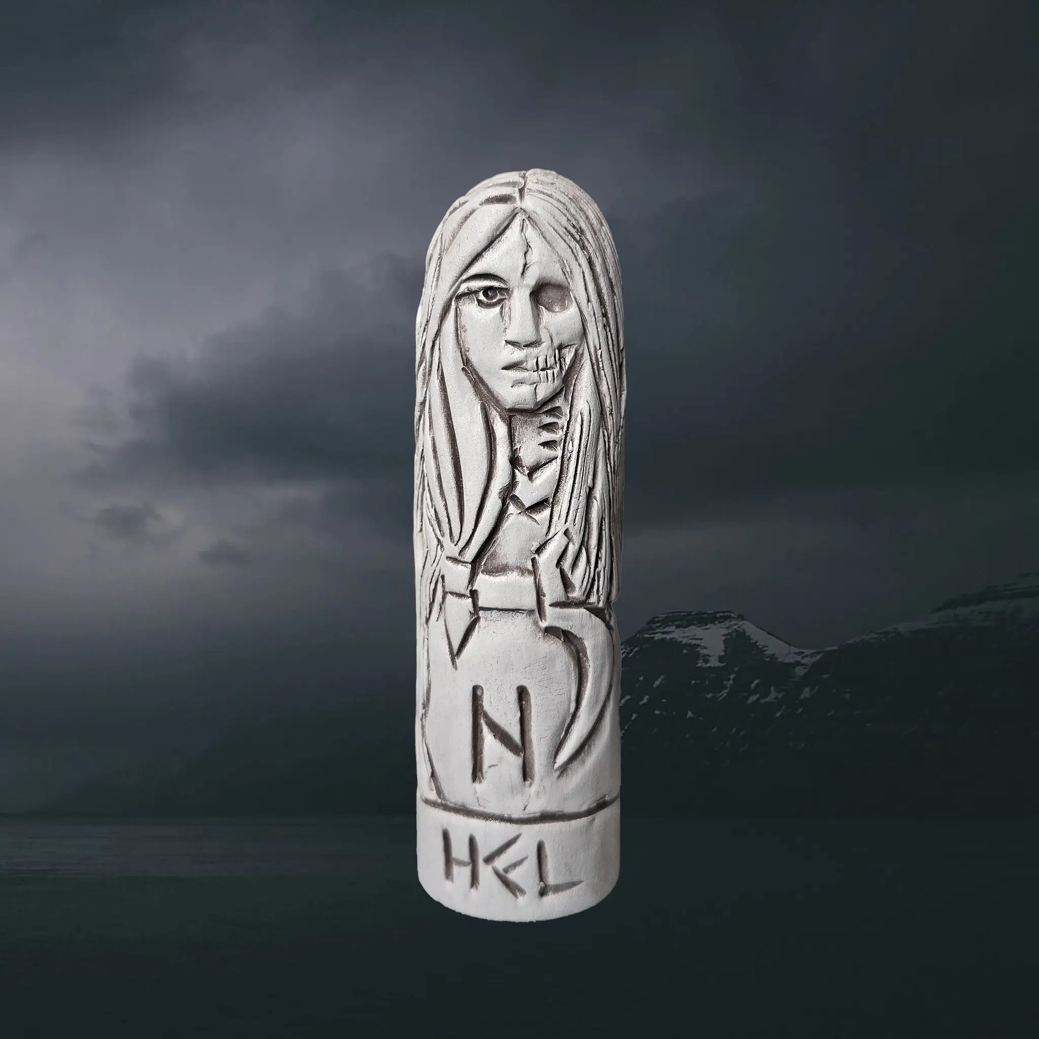 Hand-Crafted Ceramic Norse Goddess Hel Statuette
