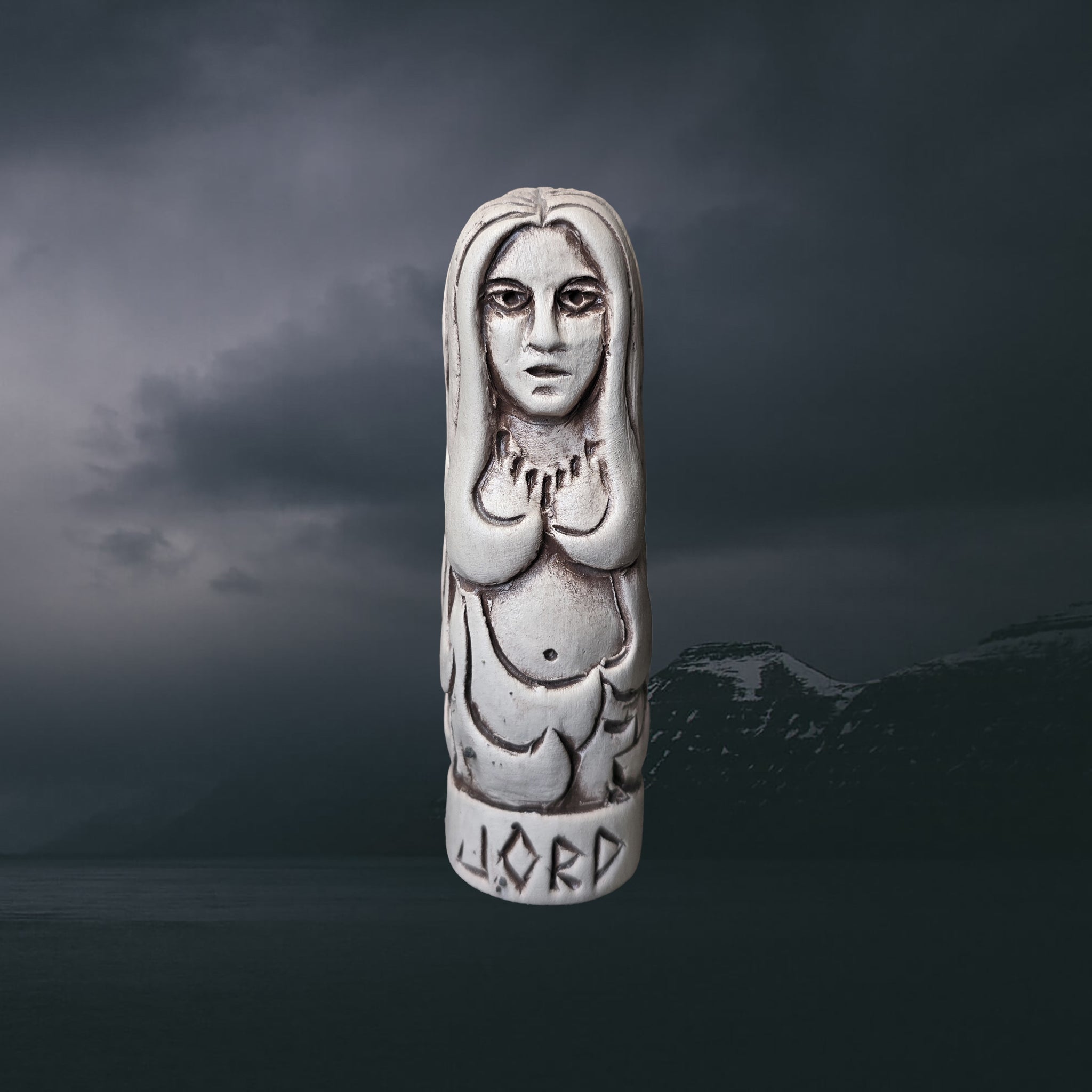 Hand-Crafted Ceramic Norse Goddess Jord Statuette