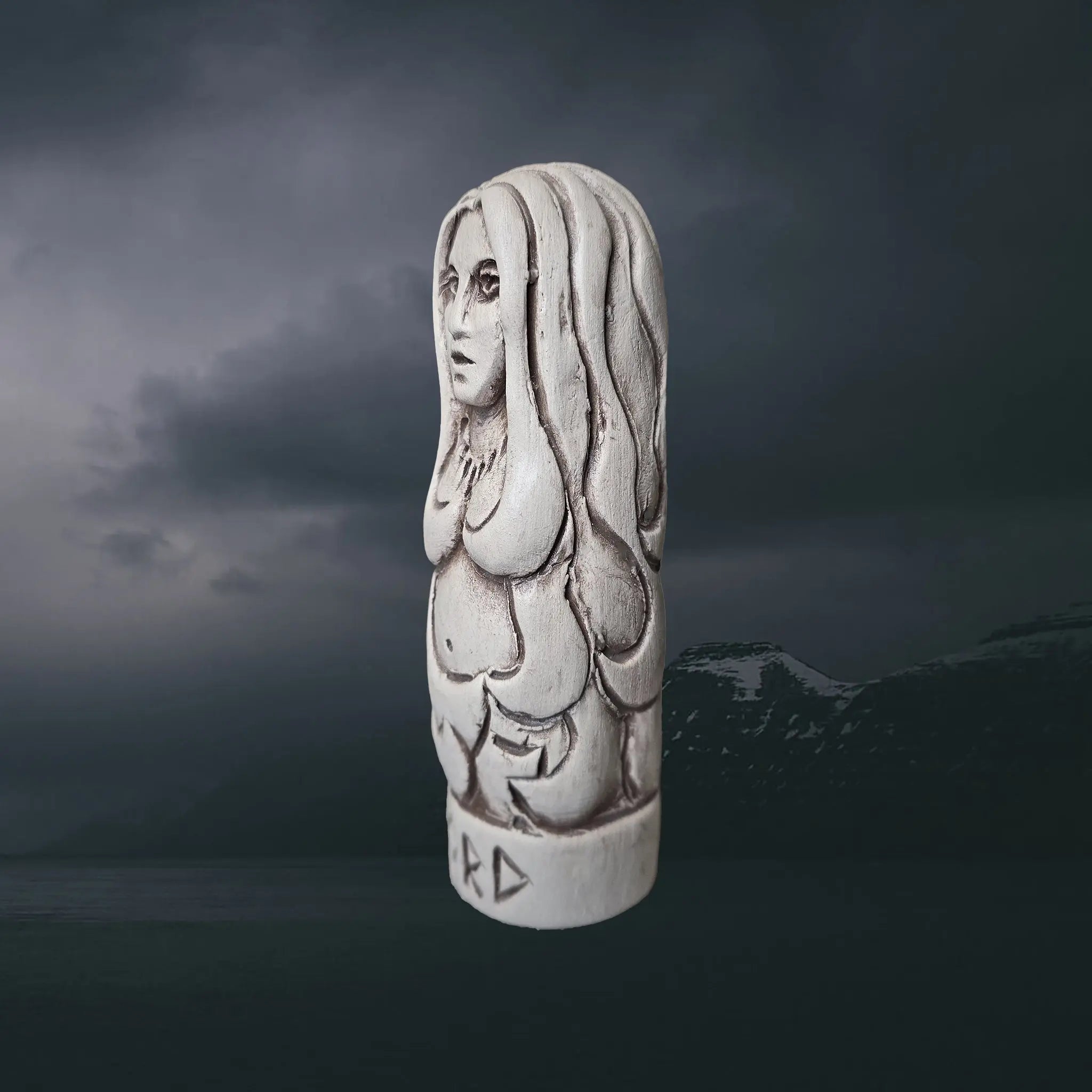 Hand-Crafted Ceramic Norse Goddess Jord Statuette The Viking Dragon