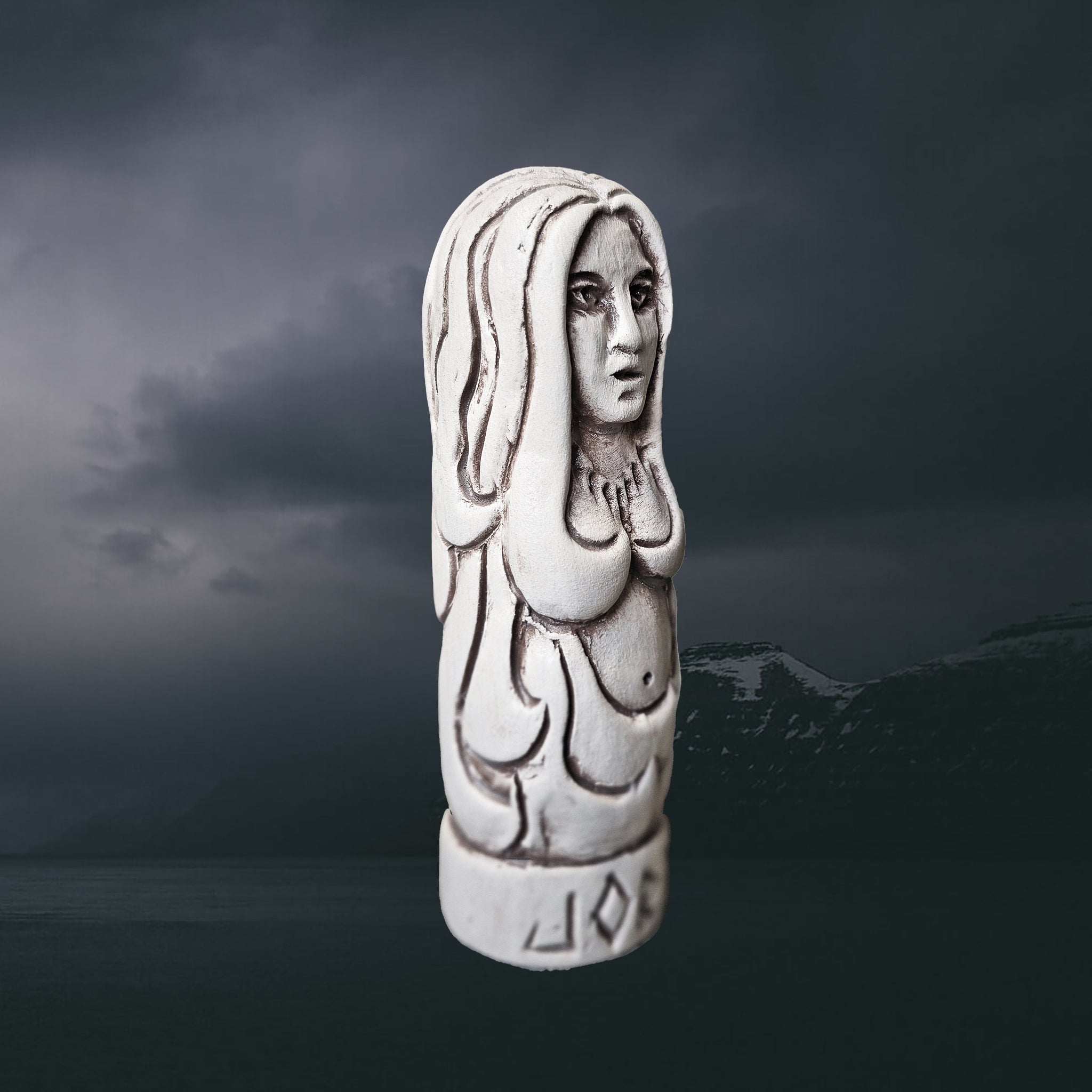 Hand-Crafted Ceramic Norse Goddess Jord Statuette