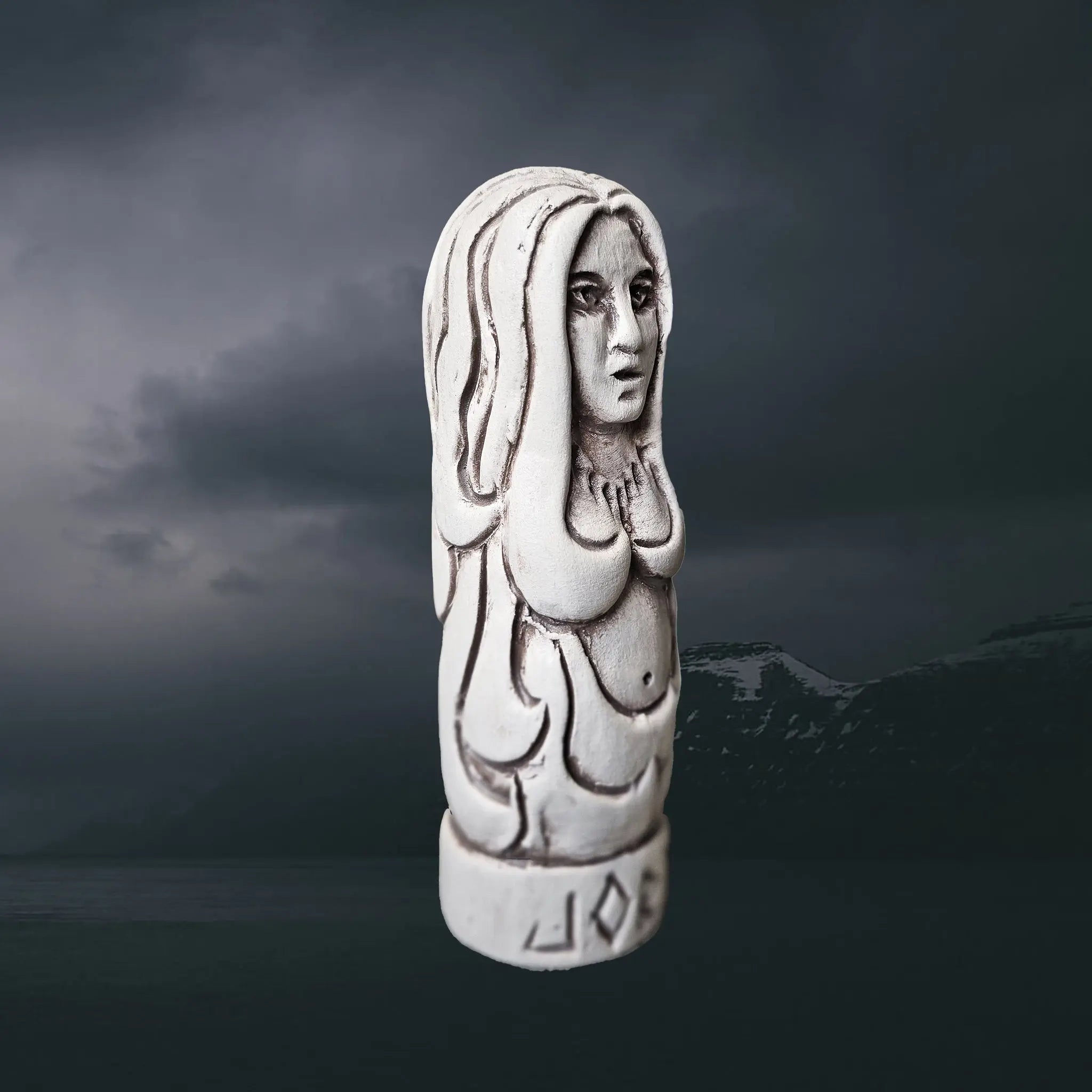 Hand-Crafted Ceramic Norse Goddess Jord Statuette The Viking Dragon