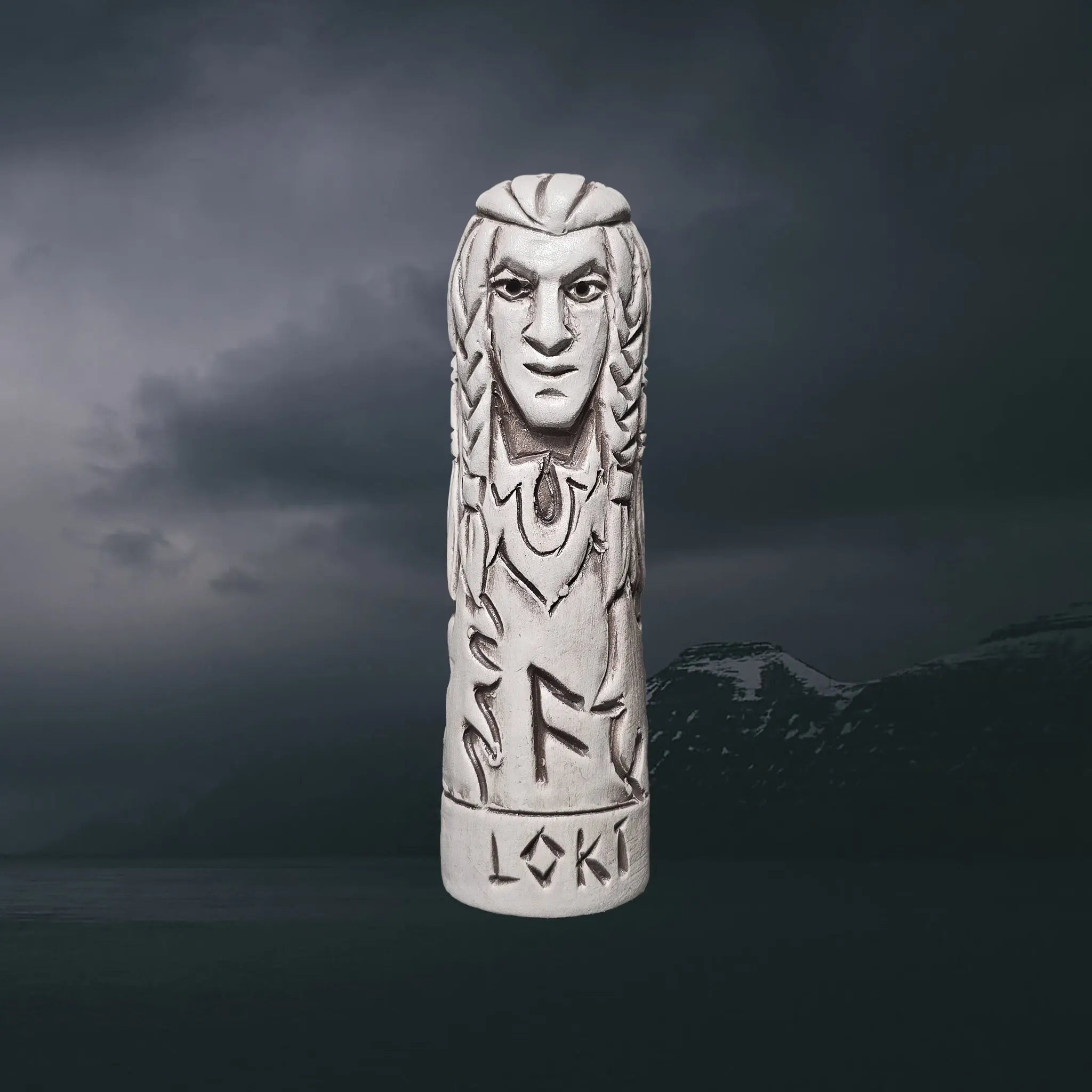 Hand-Crafted Ceramic Norse God Loki Statuette