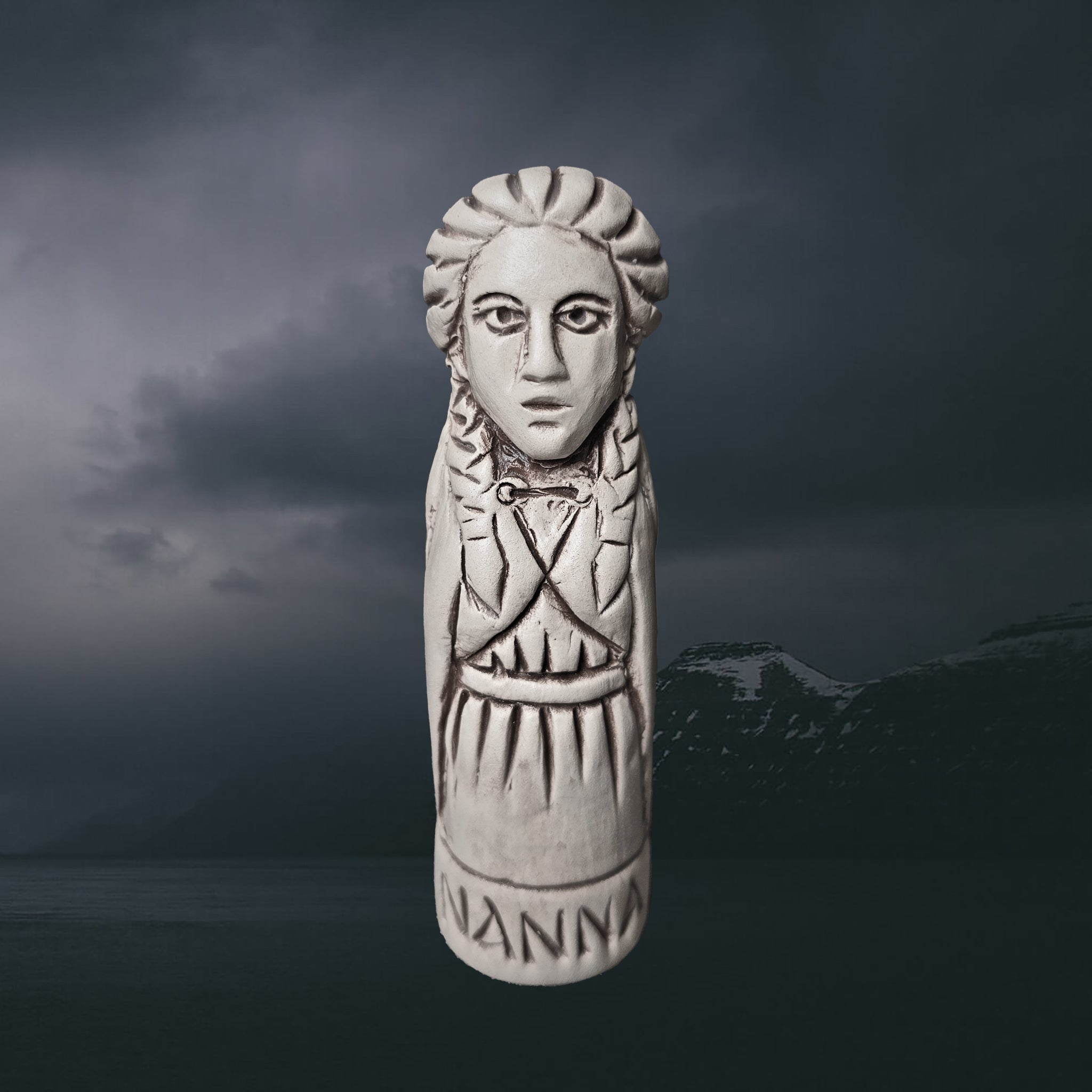 Hand-Crafted Ceramic Norse Goddess Nanna Statuette
