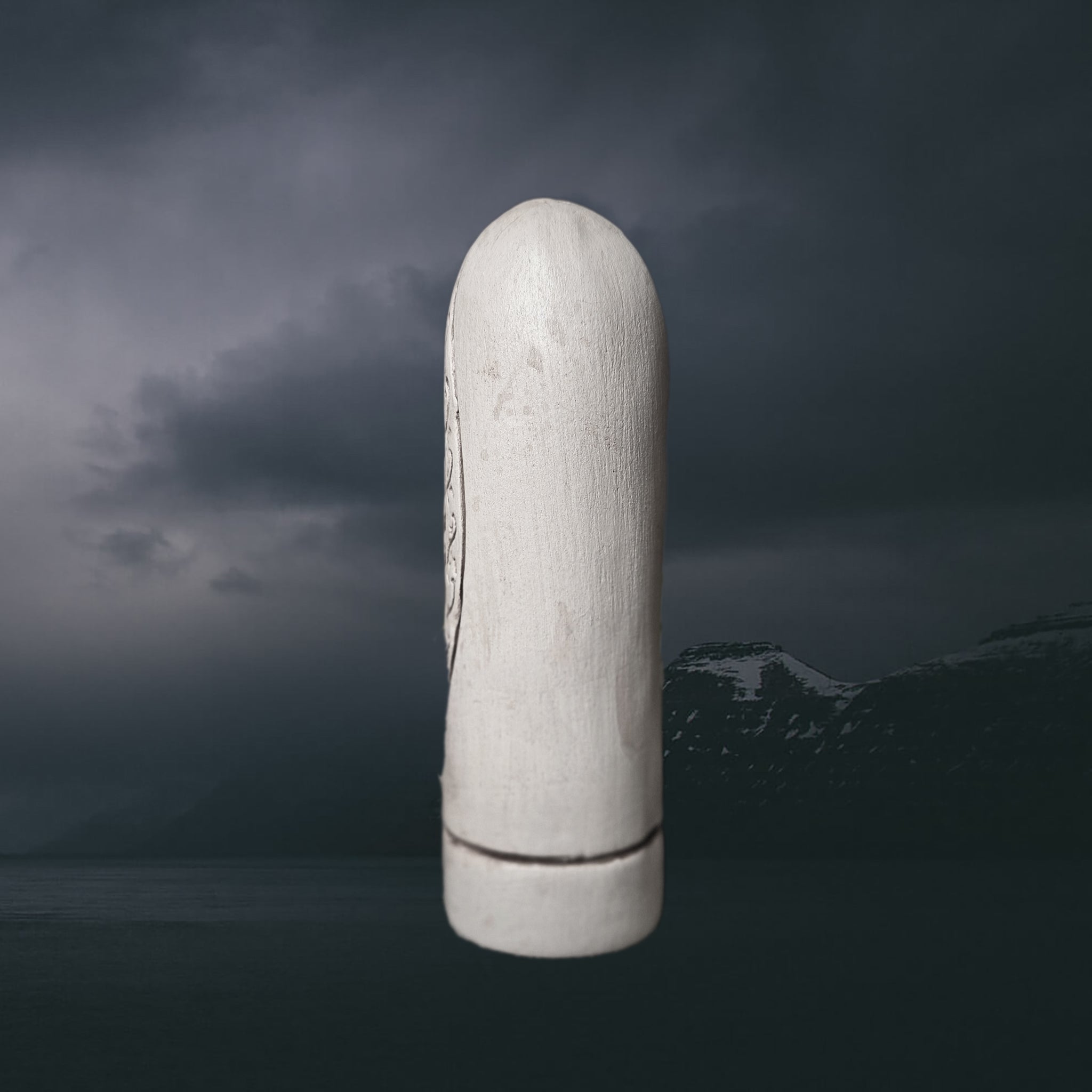 Hand-Crafted Ceramic Norse Goddess Nerta (Nerthus) Statuette - Back View