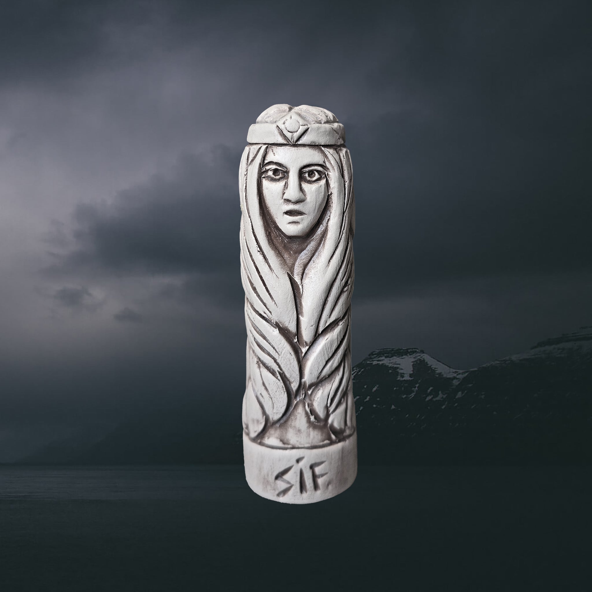 Hand-Crafted Ceramic Norse Goddess Sif Statuette