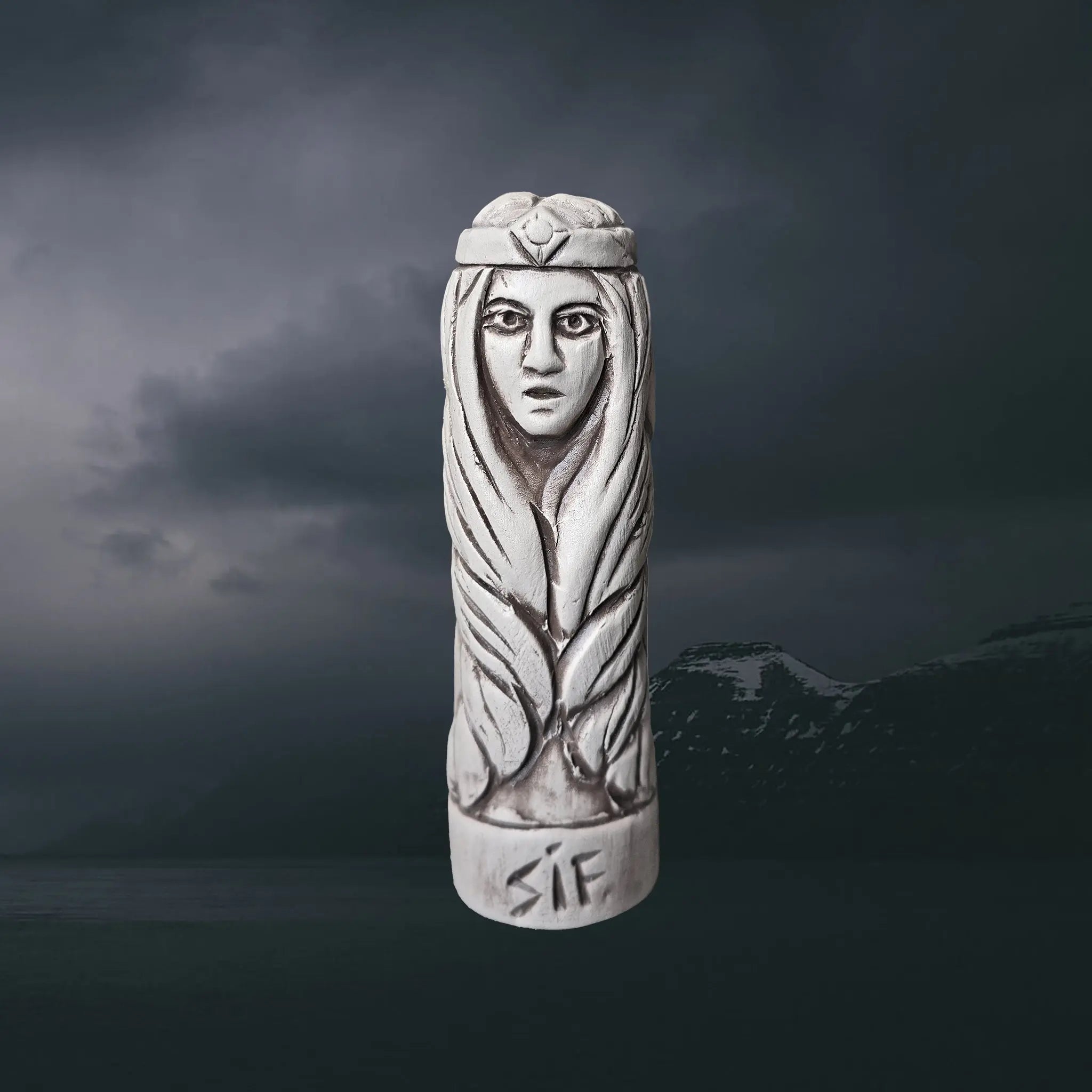 Hand-Crafted Ceramic Norse Goddess Sif Statuette