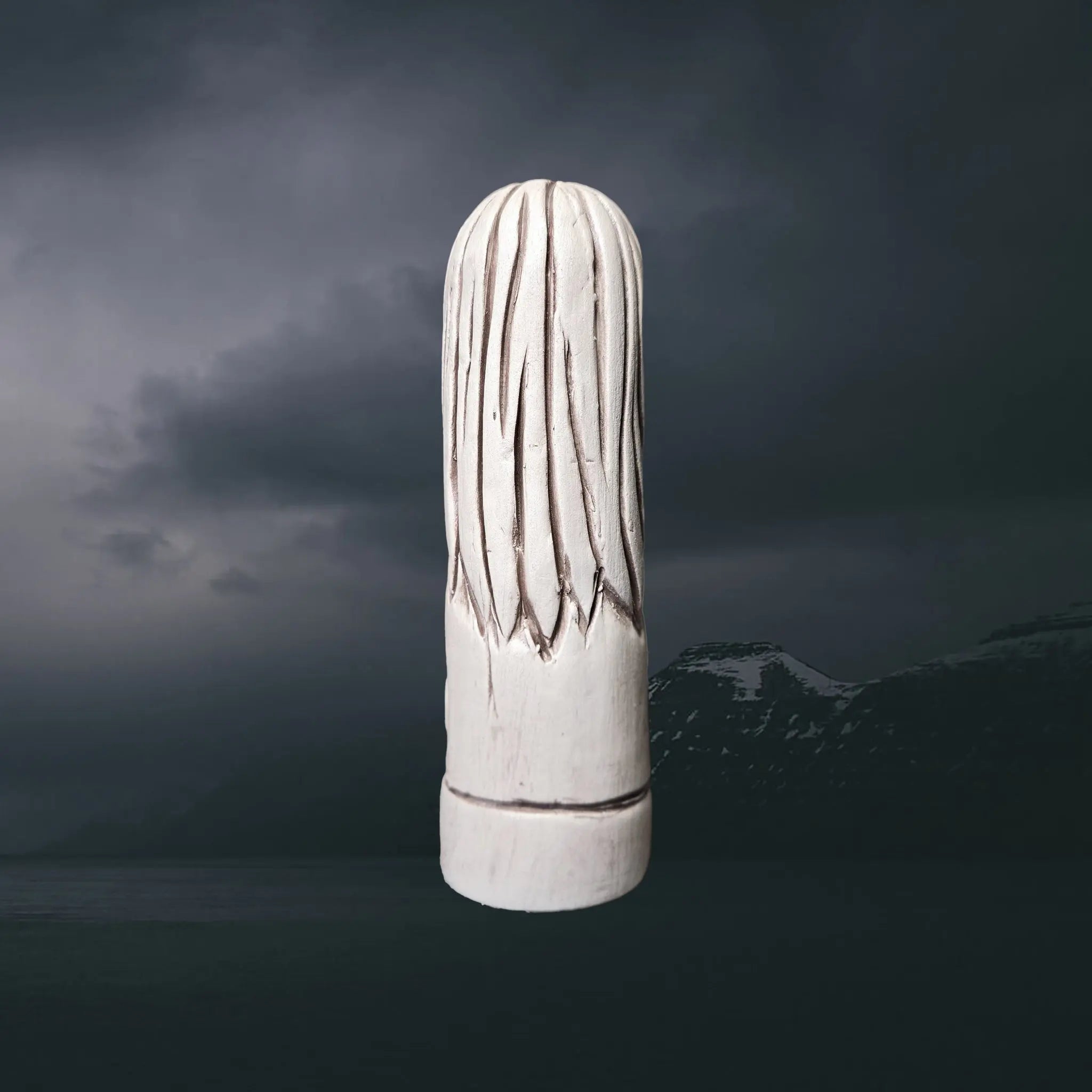 Statuette of the Norse God Bragi in Hand-Crafted Clay - Back View