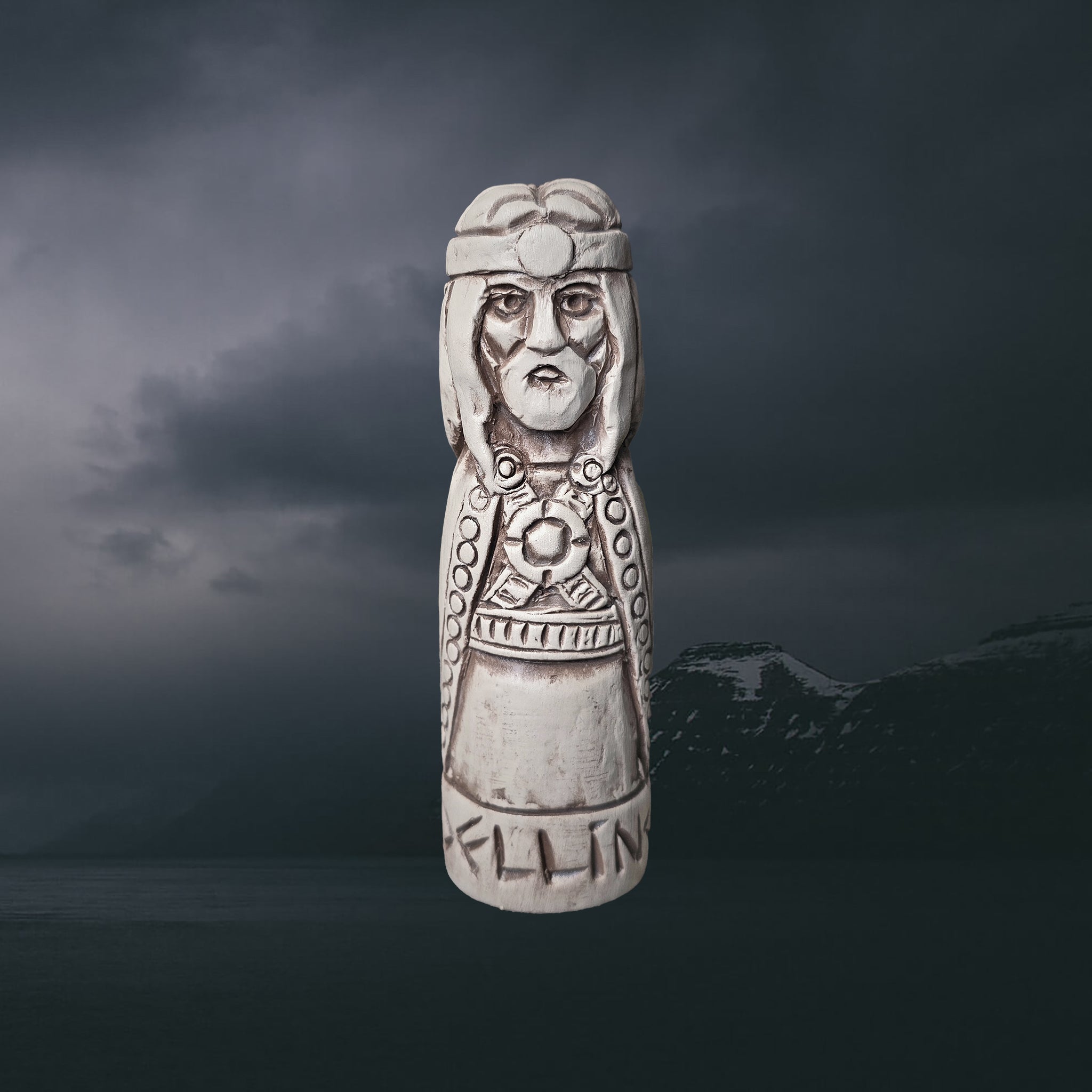 Statuette of the Norse God Delling in Hand-Crafted Clay