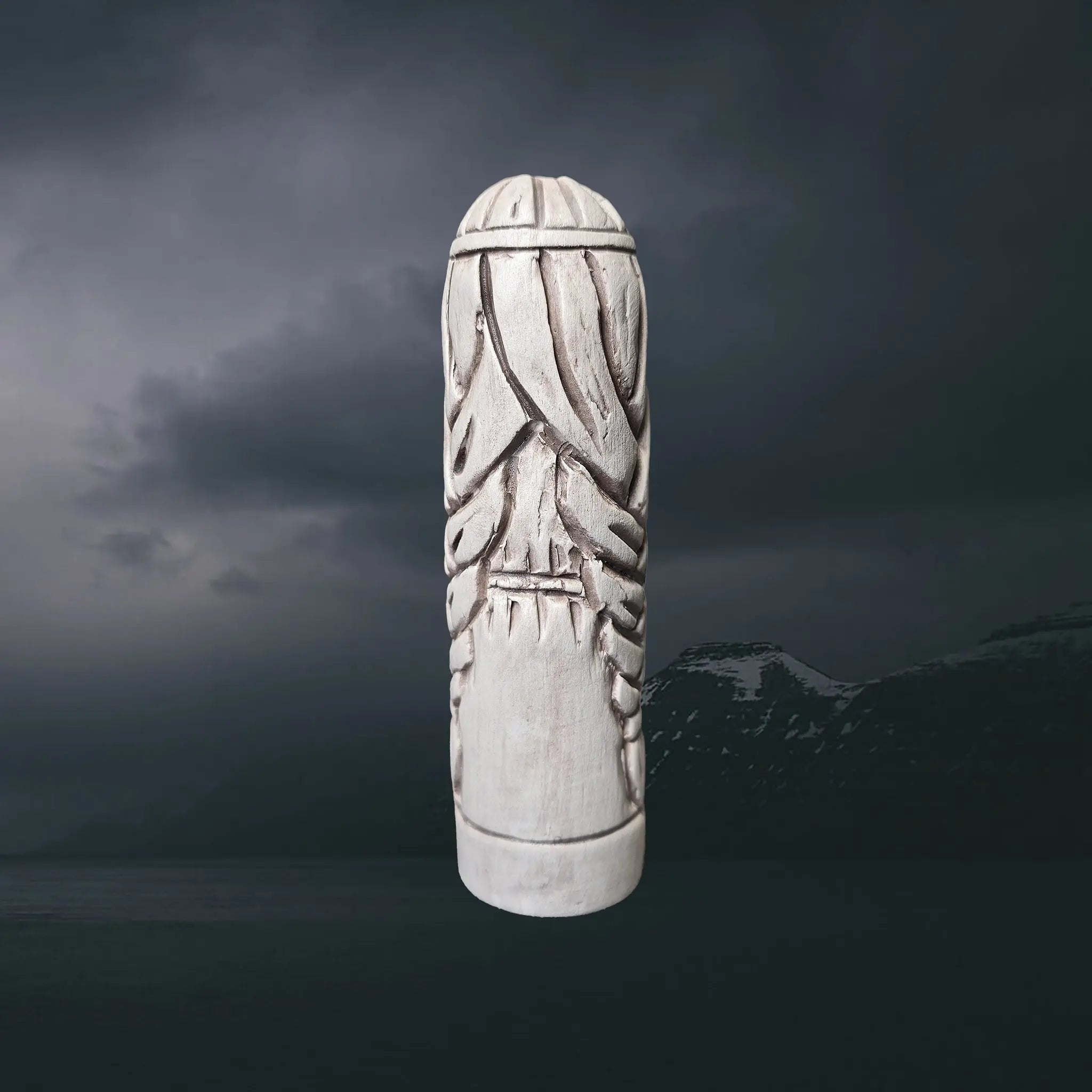 Statuette of the Norse Goddess Eir in Hand-Crafted Clay - Back View