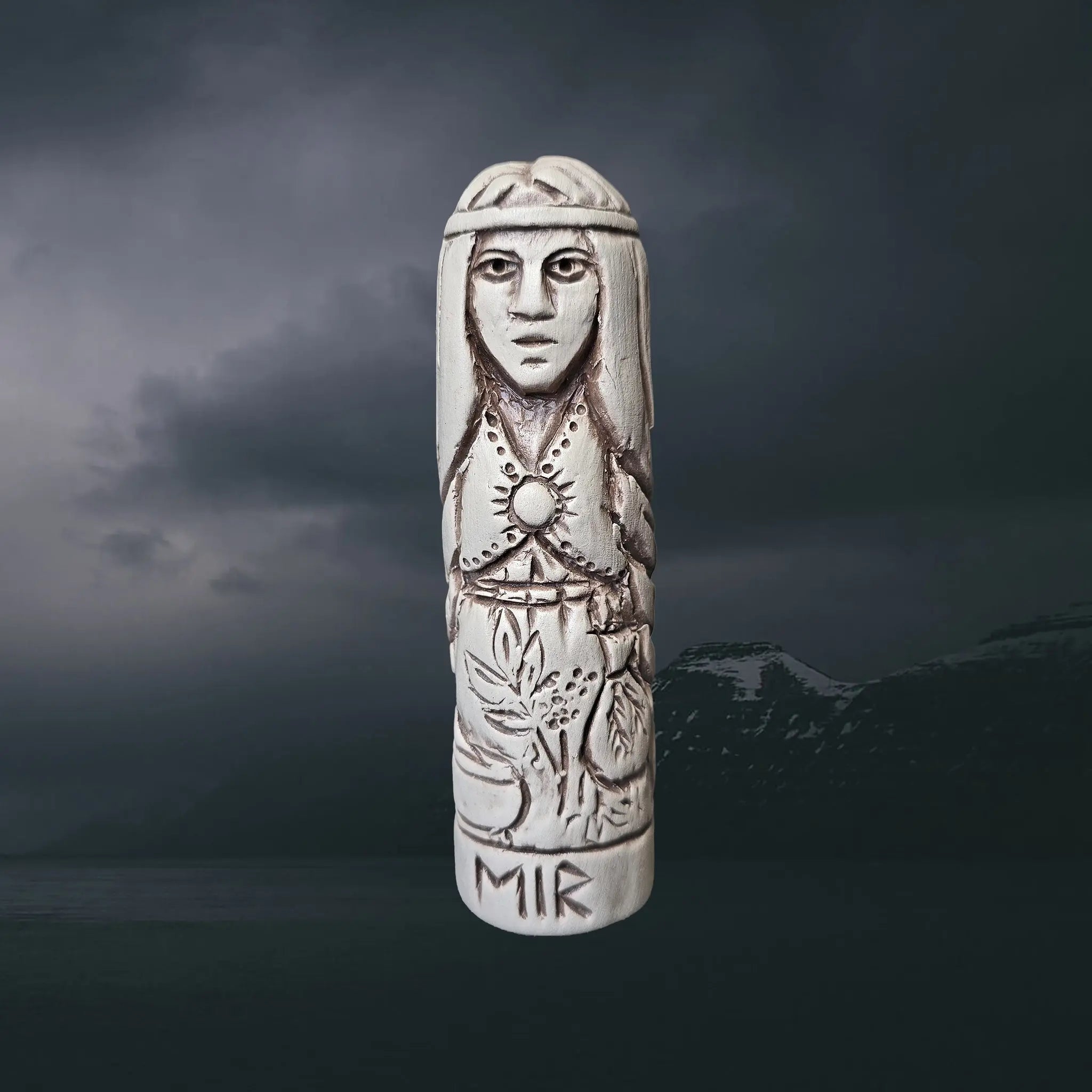 Statuette of the Norse Goddess Eir in Hand-Crafted Clay