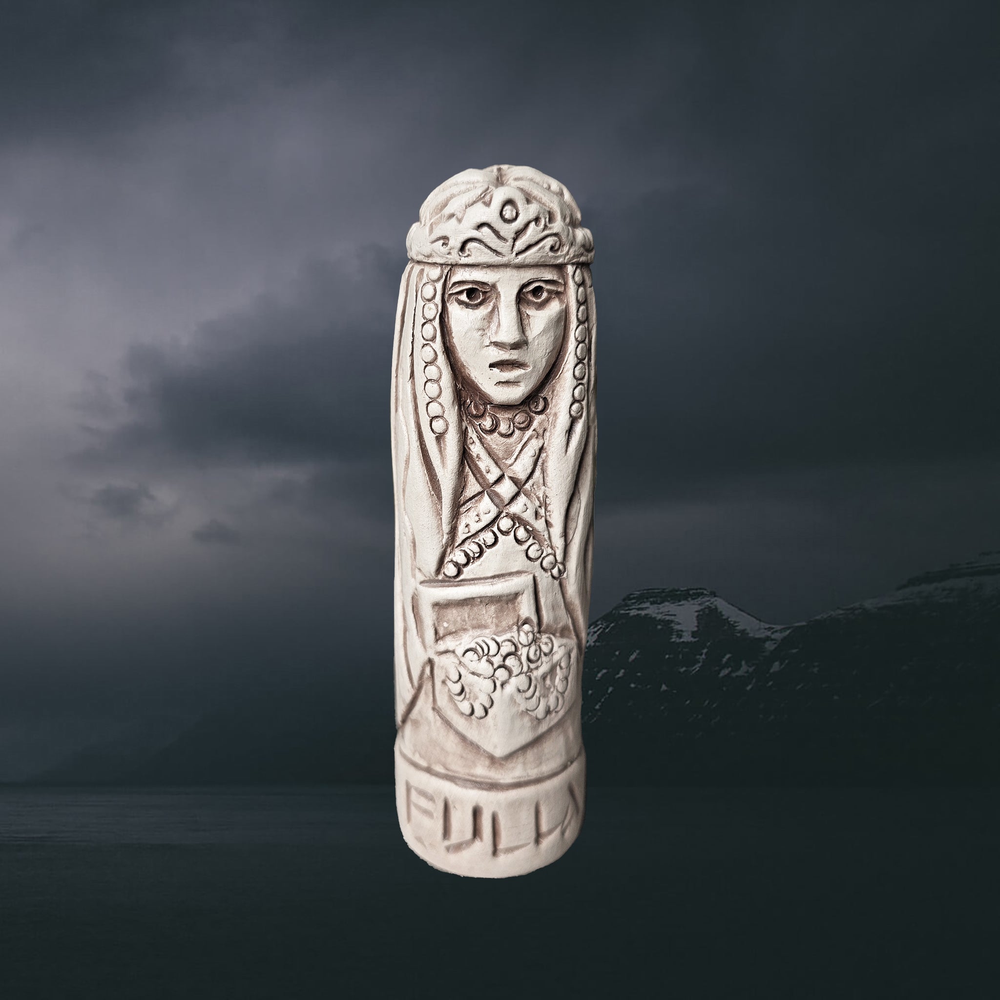 Statuette of the Norse Goddess Fulla in Hand-Crafted Clay