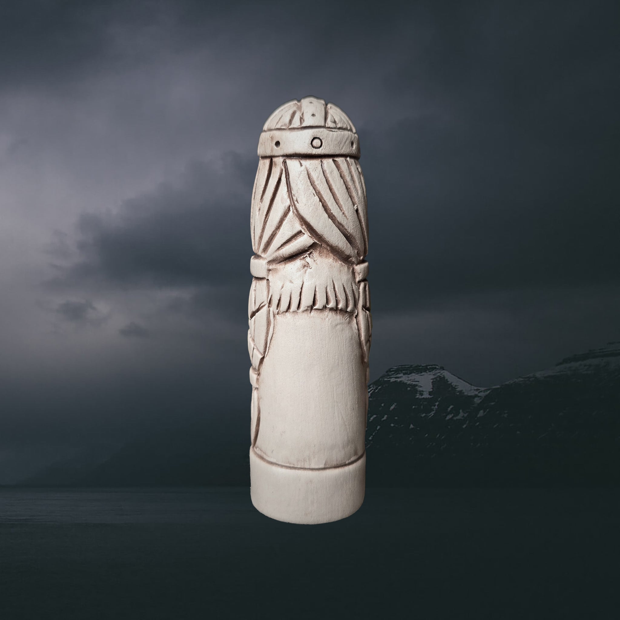 Statuette of the Norse Goddess Hnoss in Hand-Crafted Clay - Back View