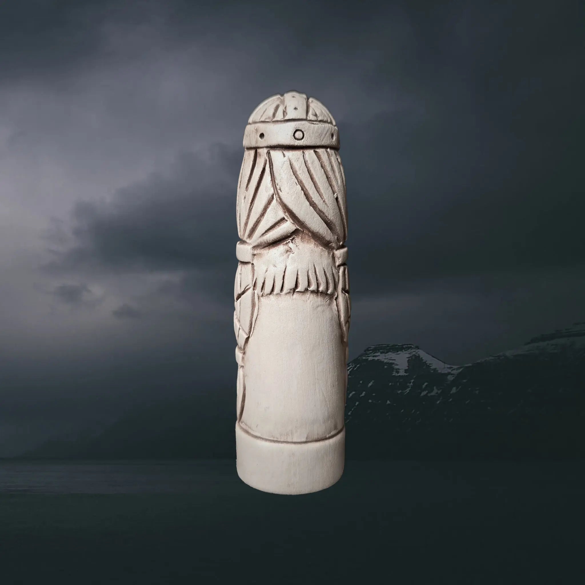 Statuette of the Norse Goddess Hnoss in Hand-Crafted Clay - Back View