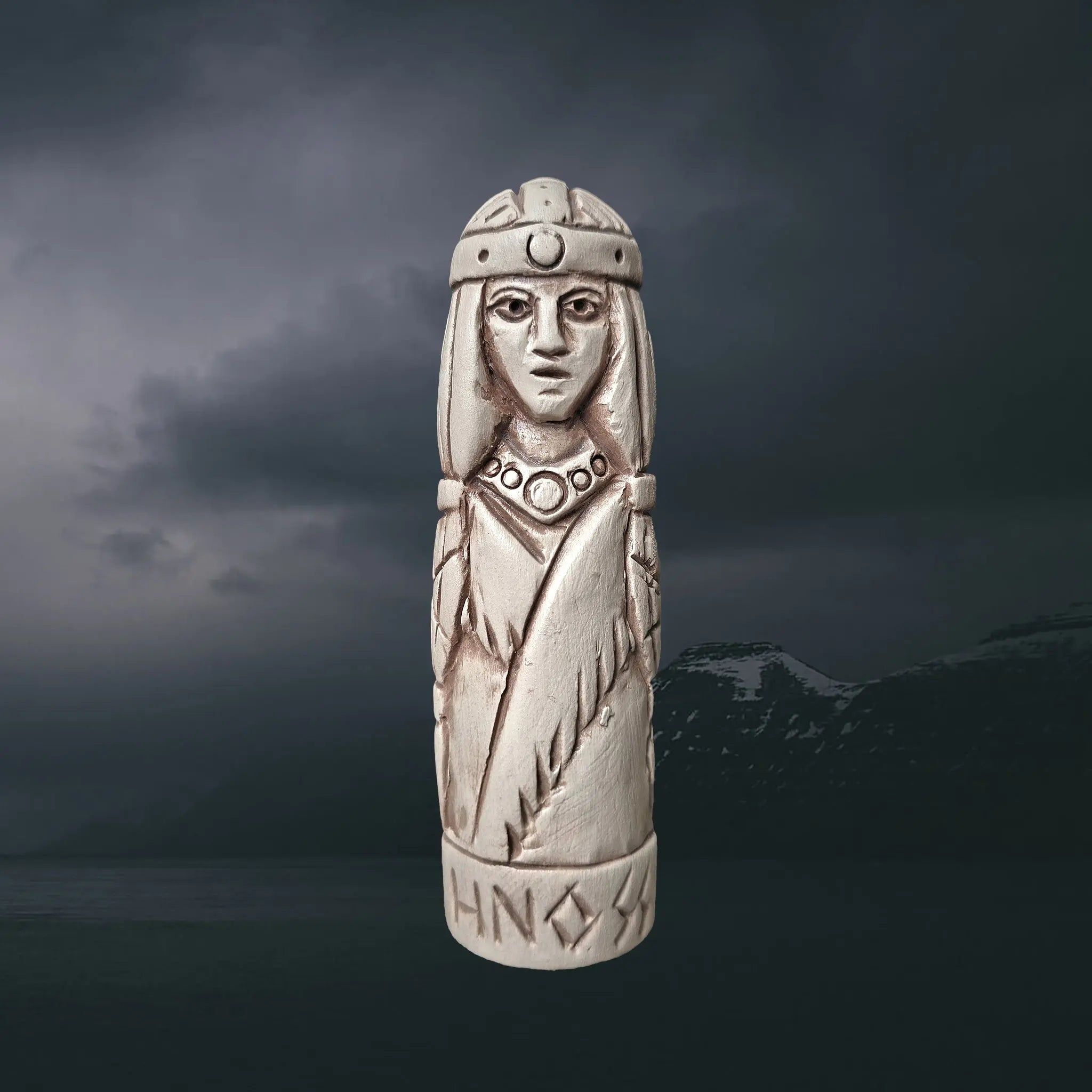 Statuette of the Norse Goddess Hnoss in Hand-Crafted Clay