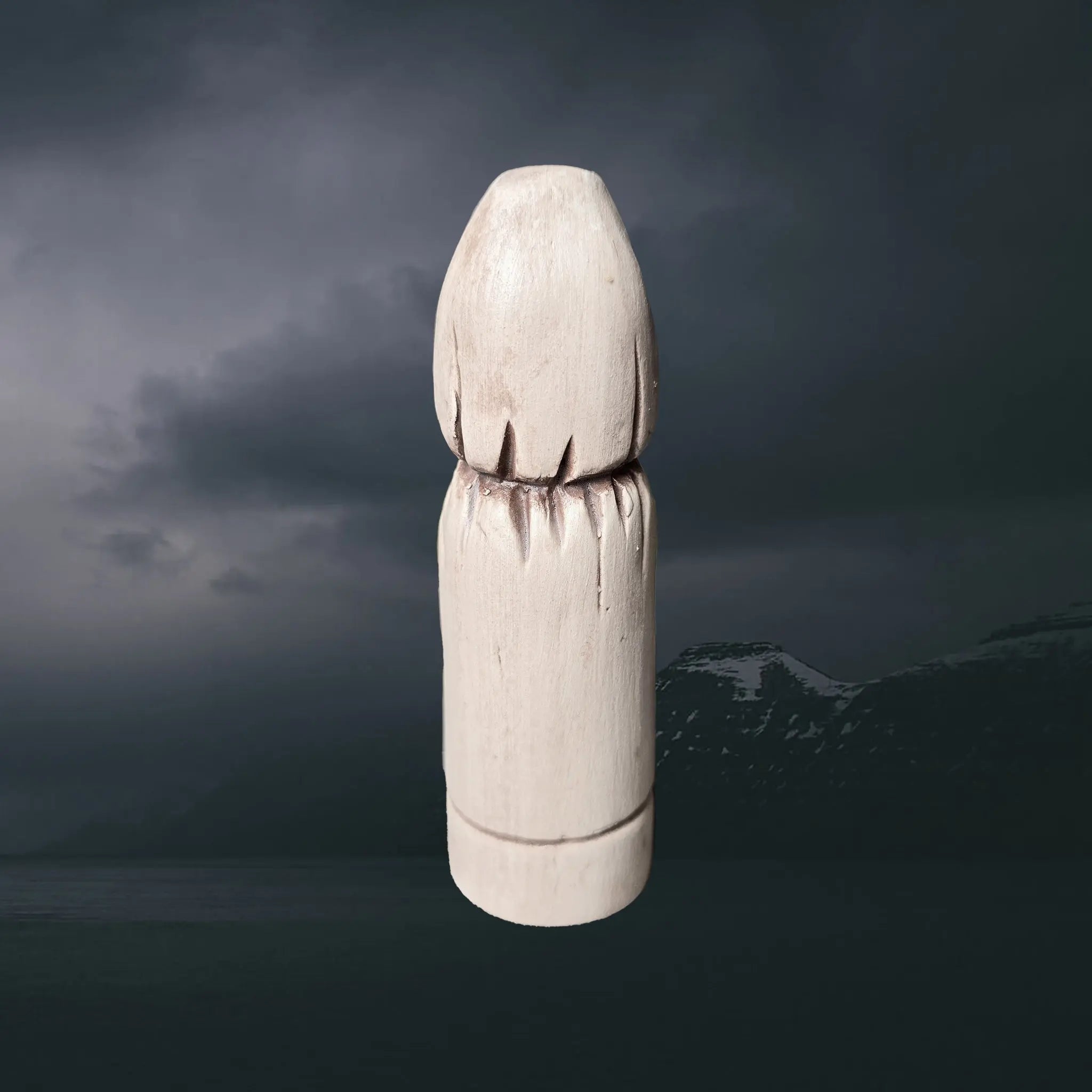 Hand-Crafted Ceramic Norse Goddess Vör Statuette - Back View