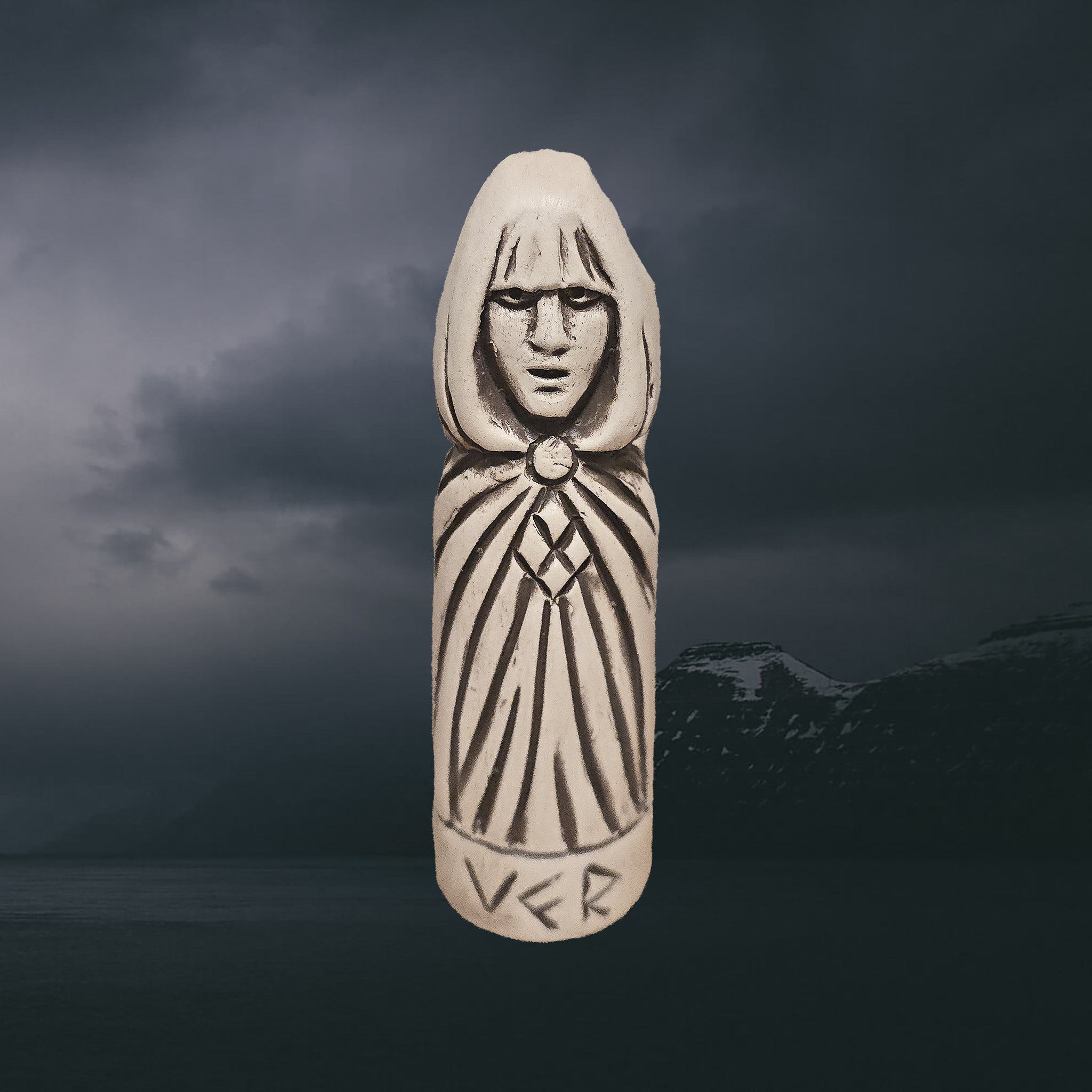 Hand-Crafted Ceramic Norse Goddess Vör Statuette