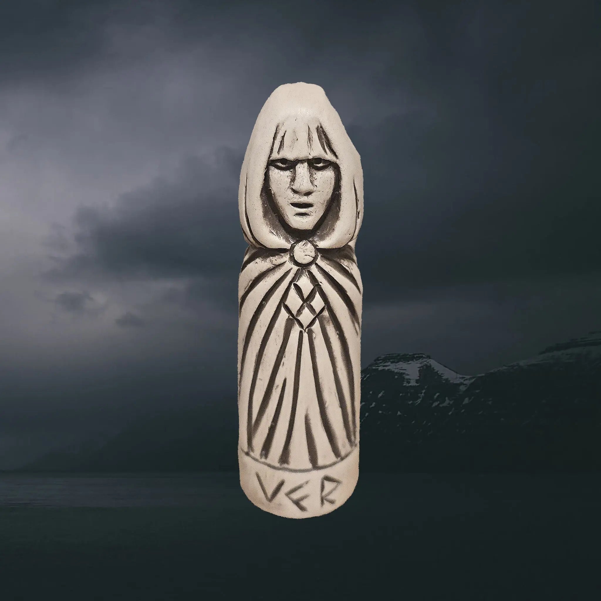 Hand-Crafted Ceramic Norse Goddess Vör Statuette