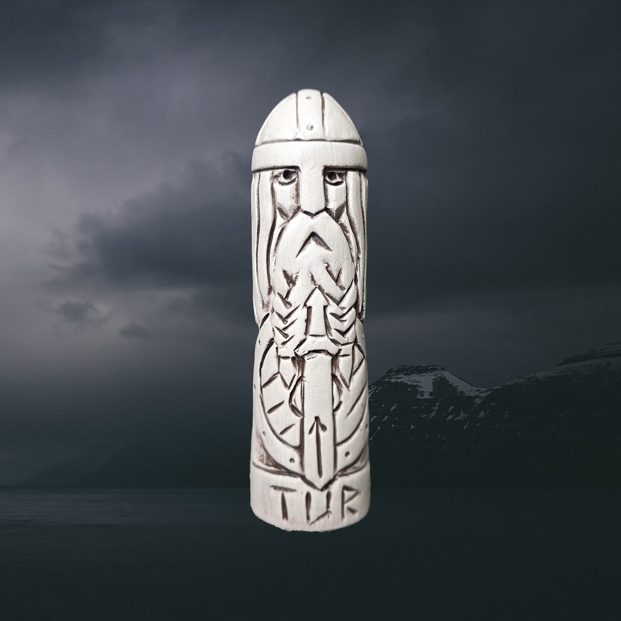 Hand-Crafted Ceramic Norse God Tyr Statuette