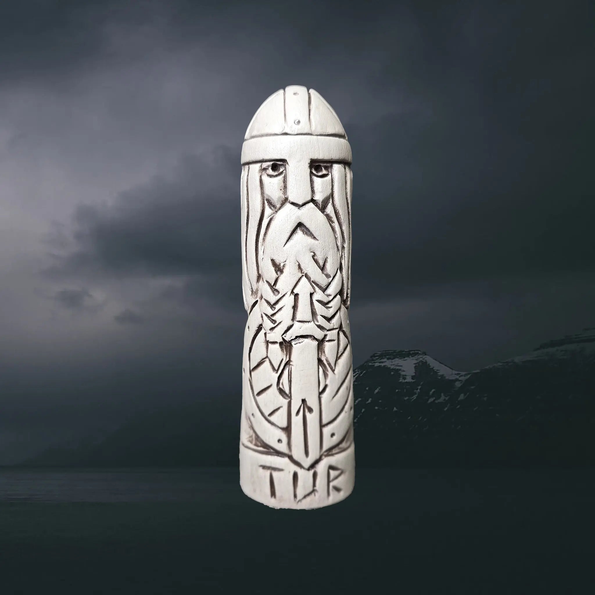 Hand-Crafted Ceramic Norse God Tyr Statuette