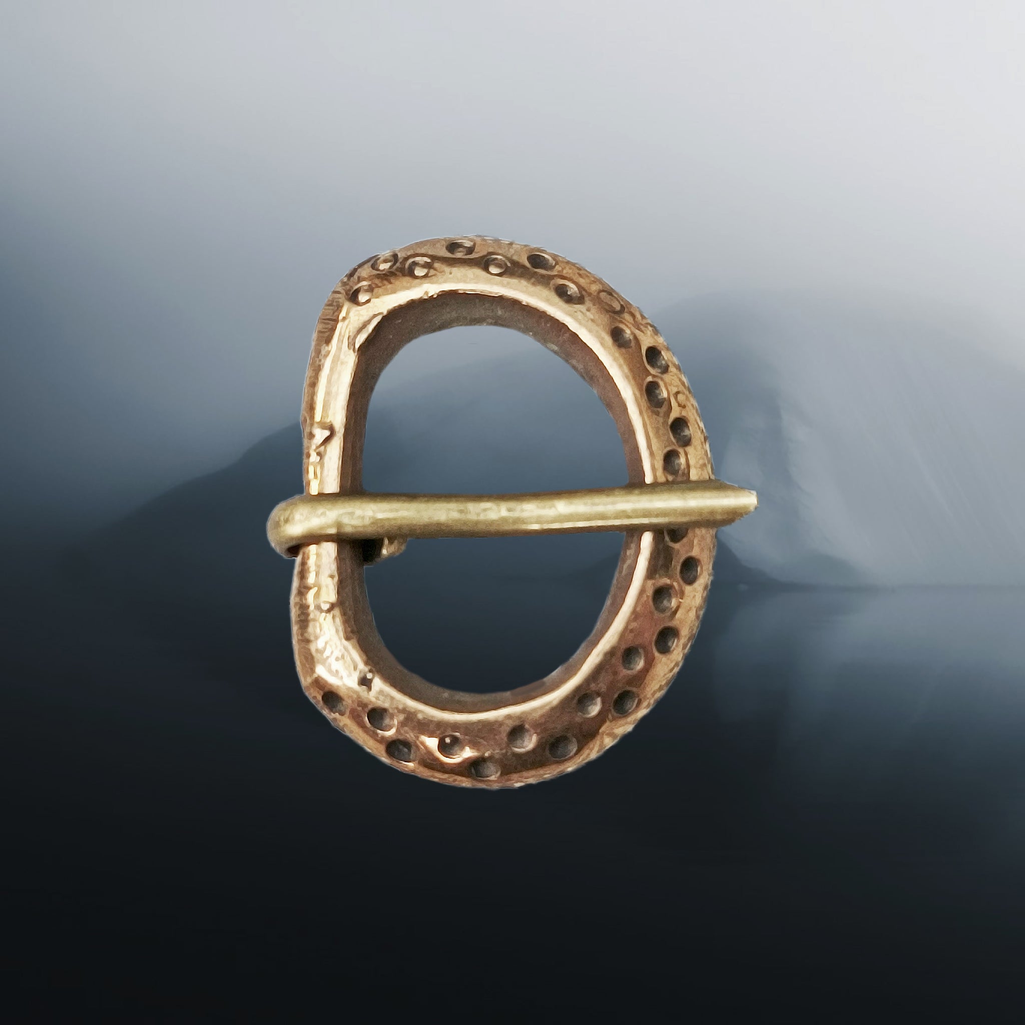 10th - 11th Century Small Replica Saxon Bronze Buckle with Dot Design