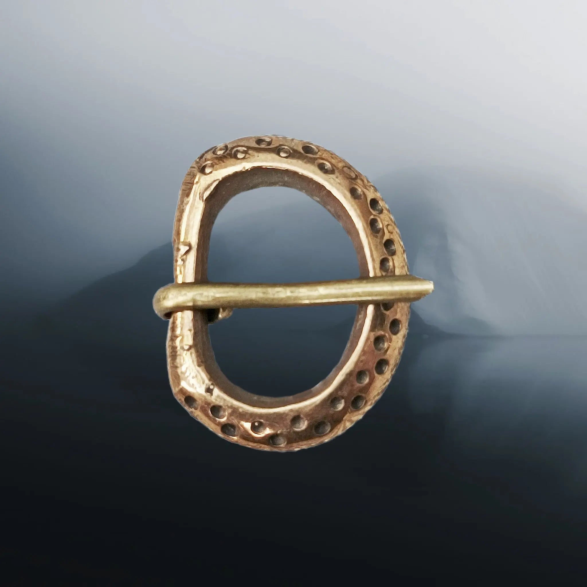 10th - 11th Century Small Replica Saxon Bronze Buckle with Dot Design