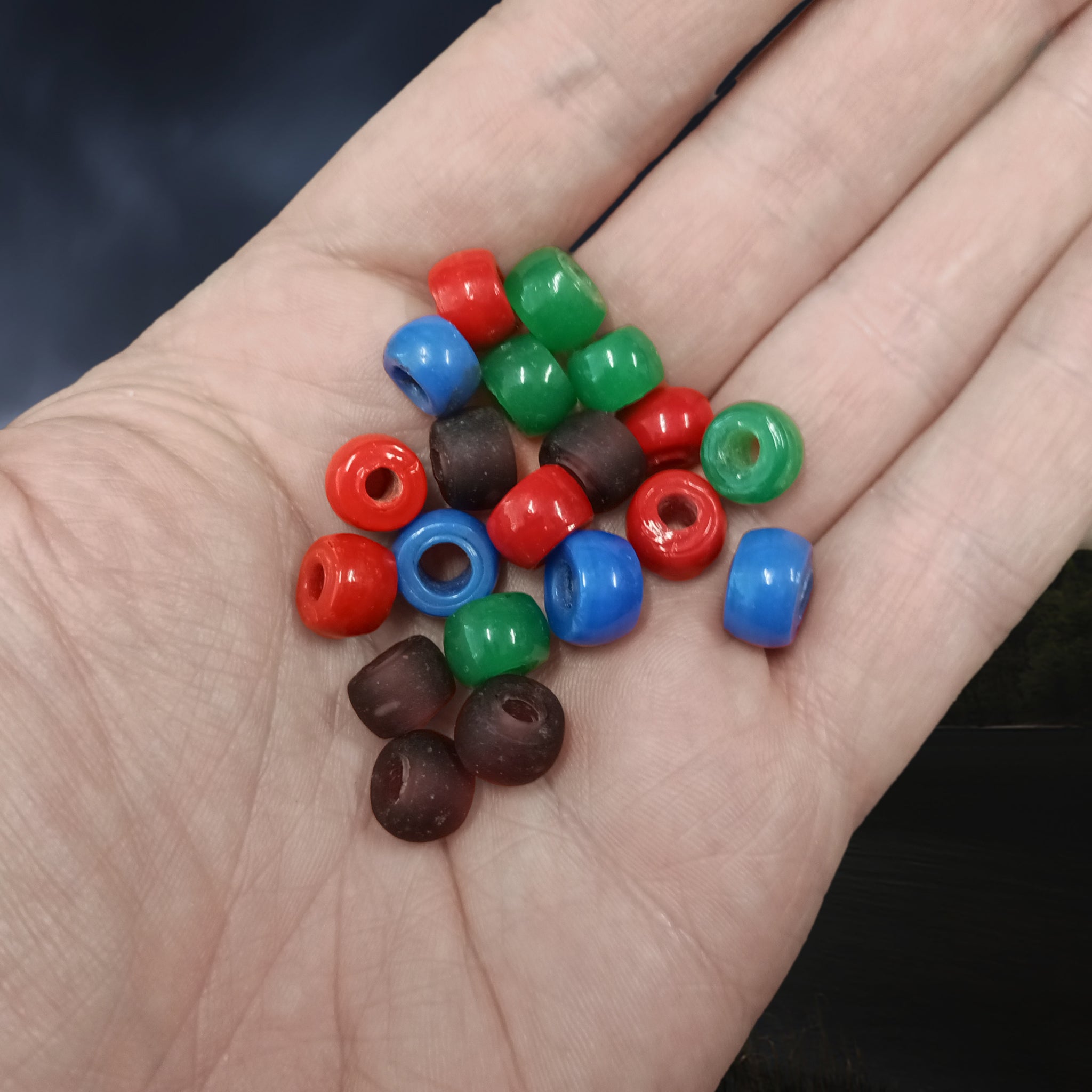 Extra Small Round Glass Viking Beads on Hand x 20