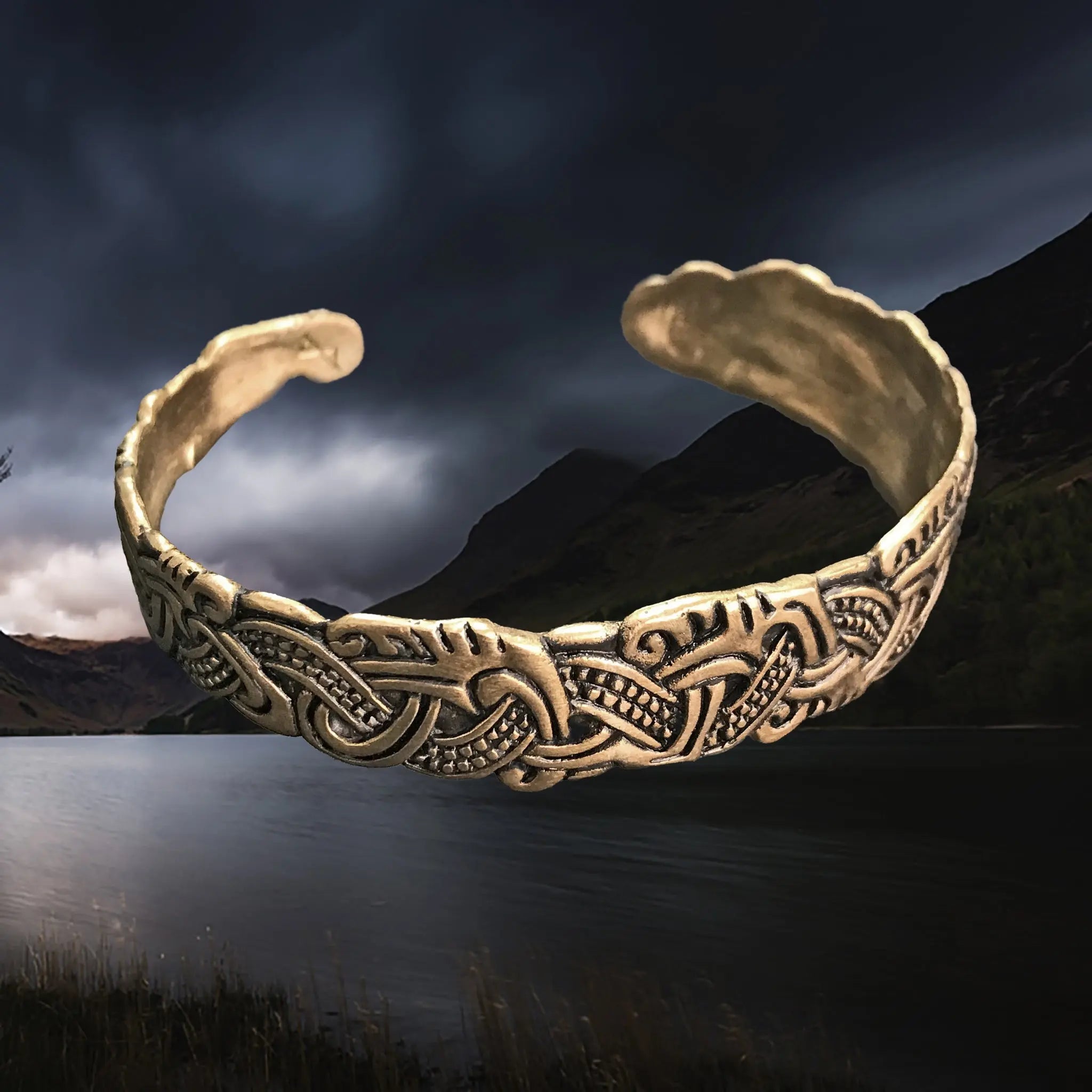 Mammen Style Viking Bronze Bracelet from The Isle of Mann - Front Angle View