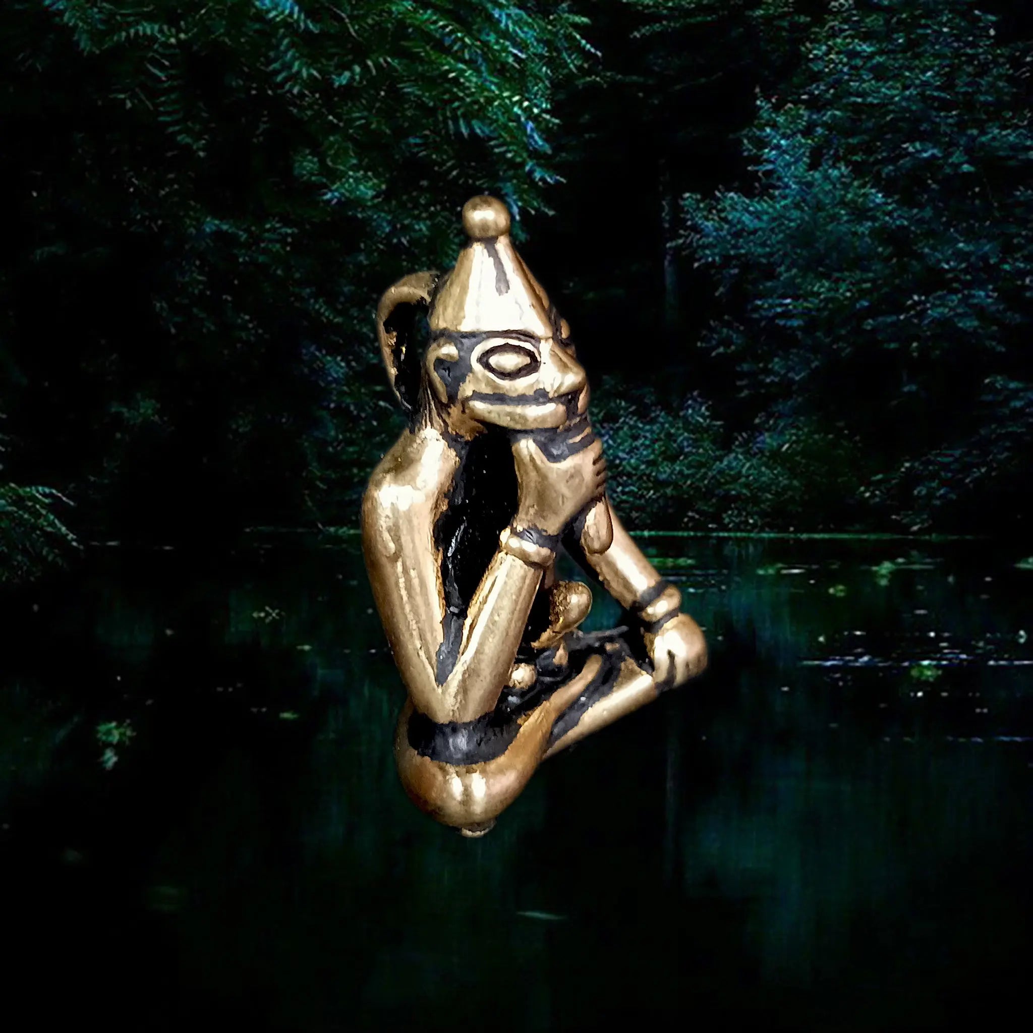 Cast Bronze Replica Pendant of the Norse God Freyr - Side Angle View