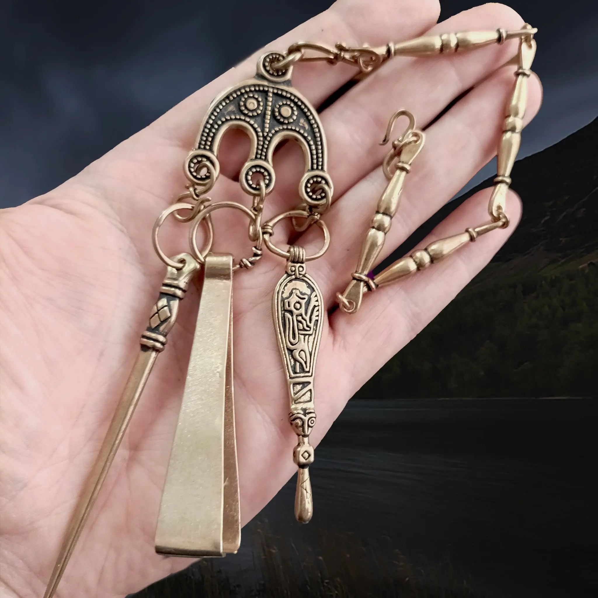 Bronze Viking Toiletry Set from Oland on Hand