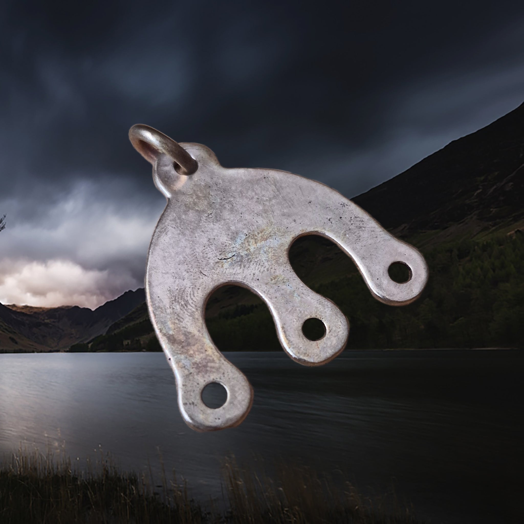 Viking Replica Grave Find - Bronze Bead Divider from Öland - Back Angle View