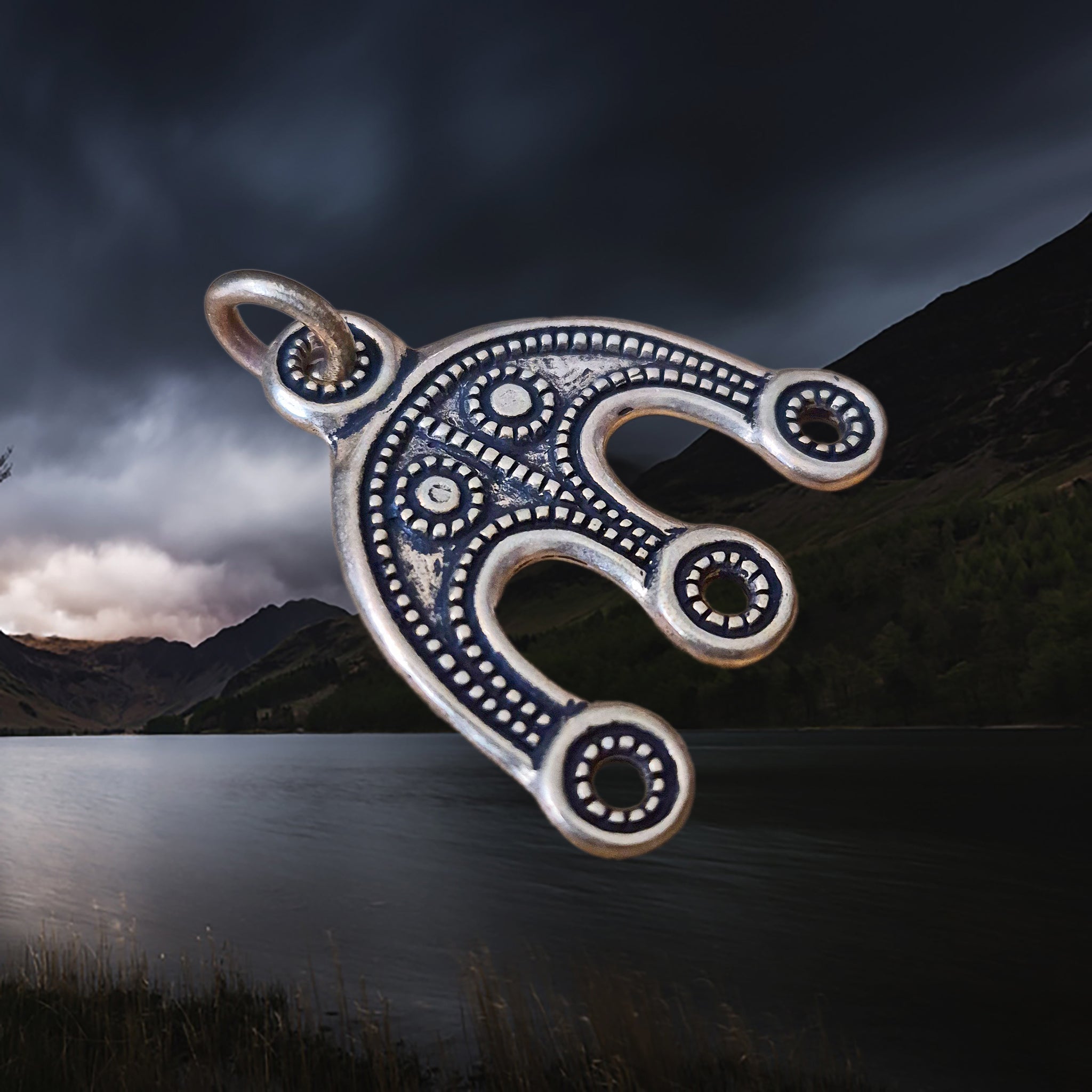 Viking Replica Grave Find - Bronze Bead Divider from Öland, Sweden - Angle View