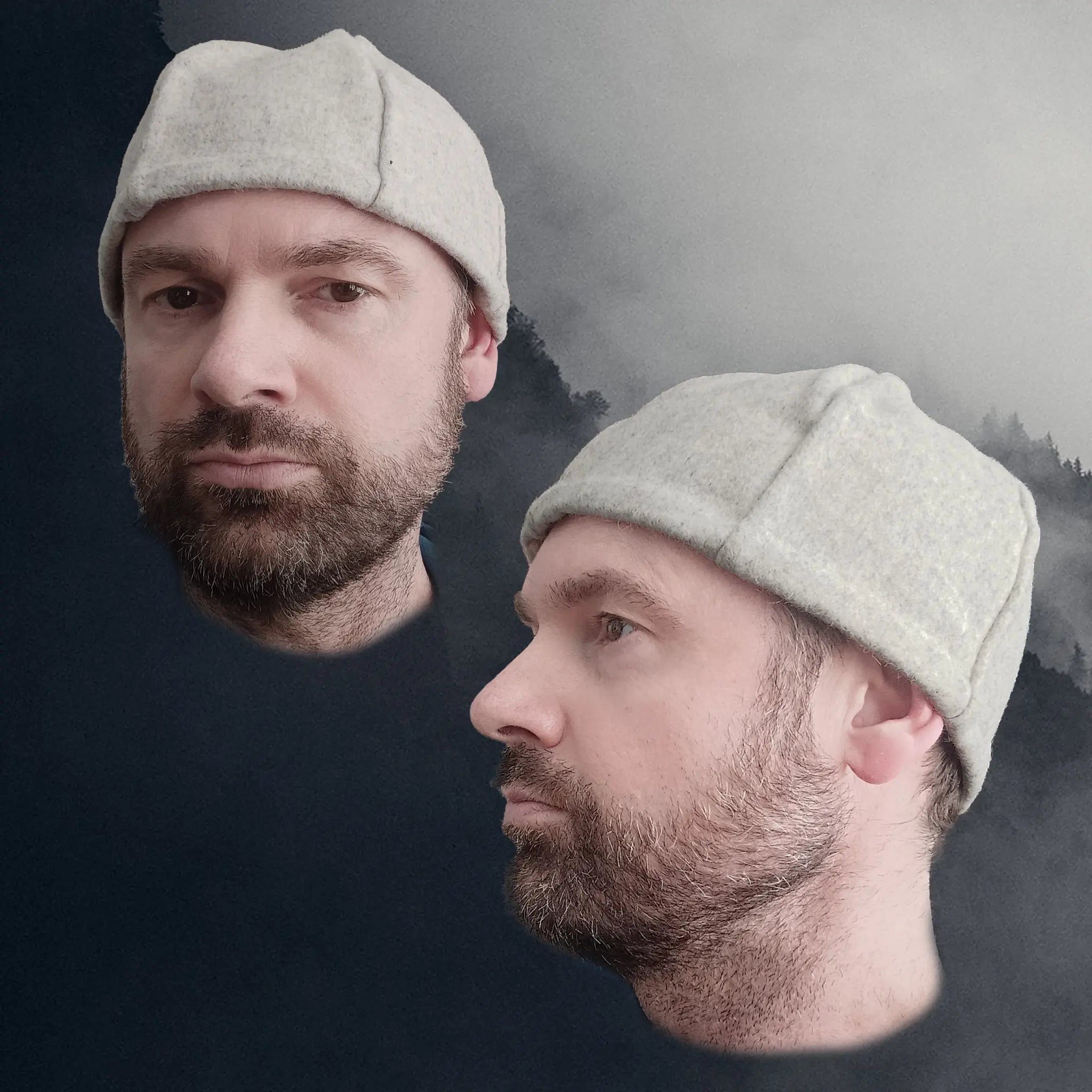 6 Panel Wool Viking Hat from Birka - Natural - Large