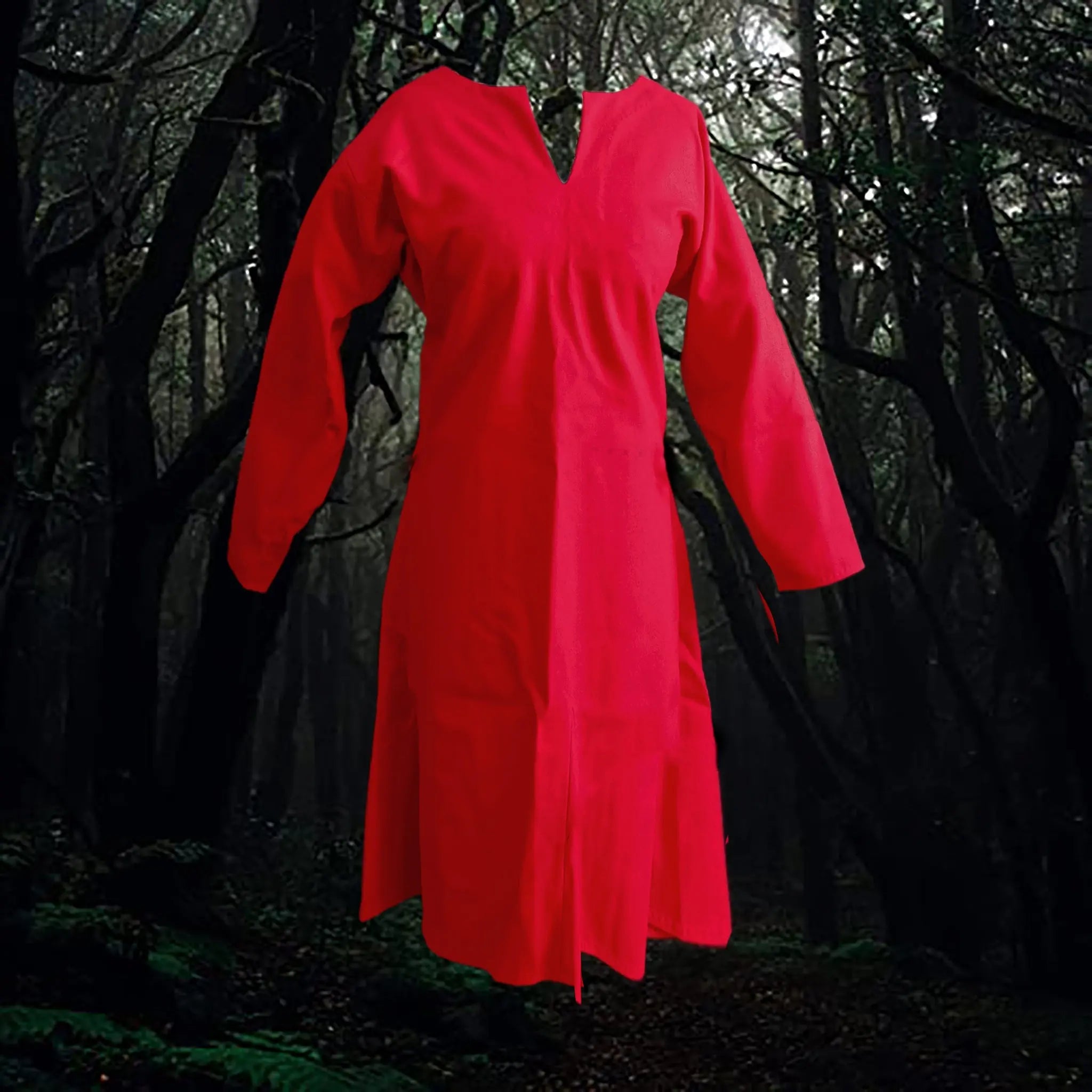 Handmade Wool Women's Viking Dress in Red