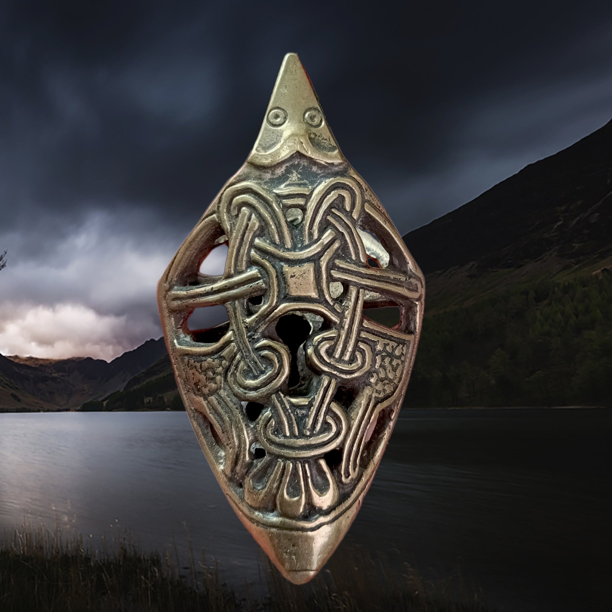 Solid Bronze Viking Scabbard Chape Replica from Skåne