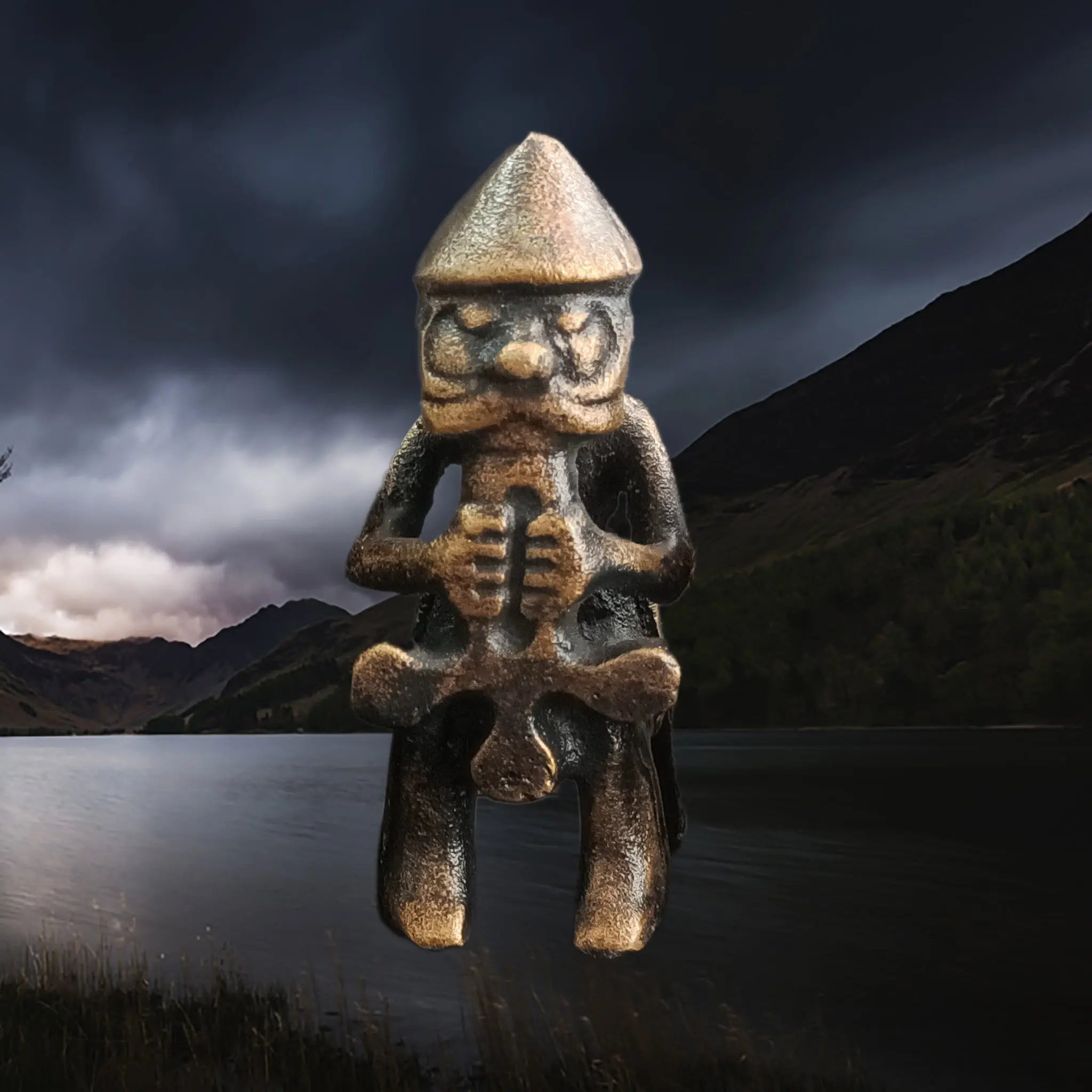 Replica Viking Statue of the Norse God Thor in Solid Bronze - Front View