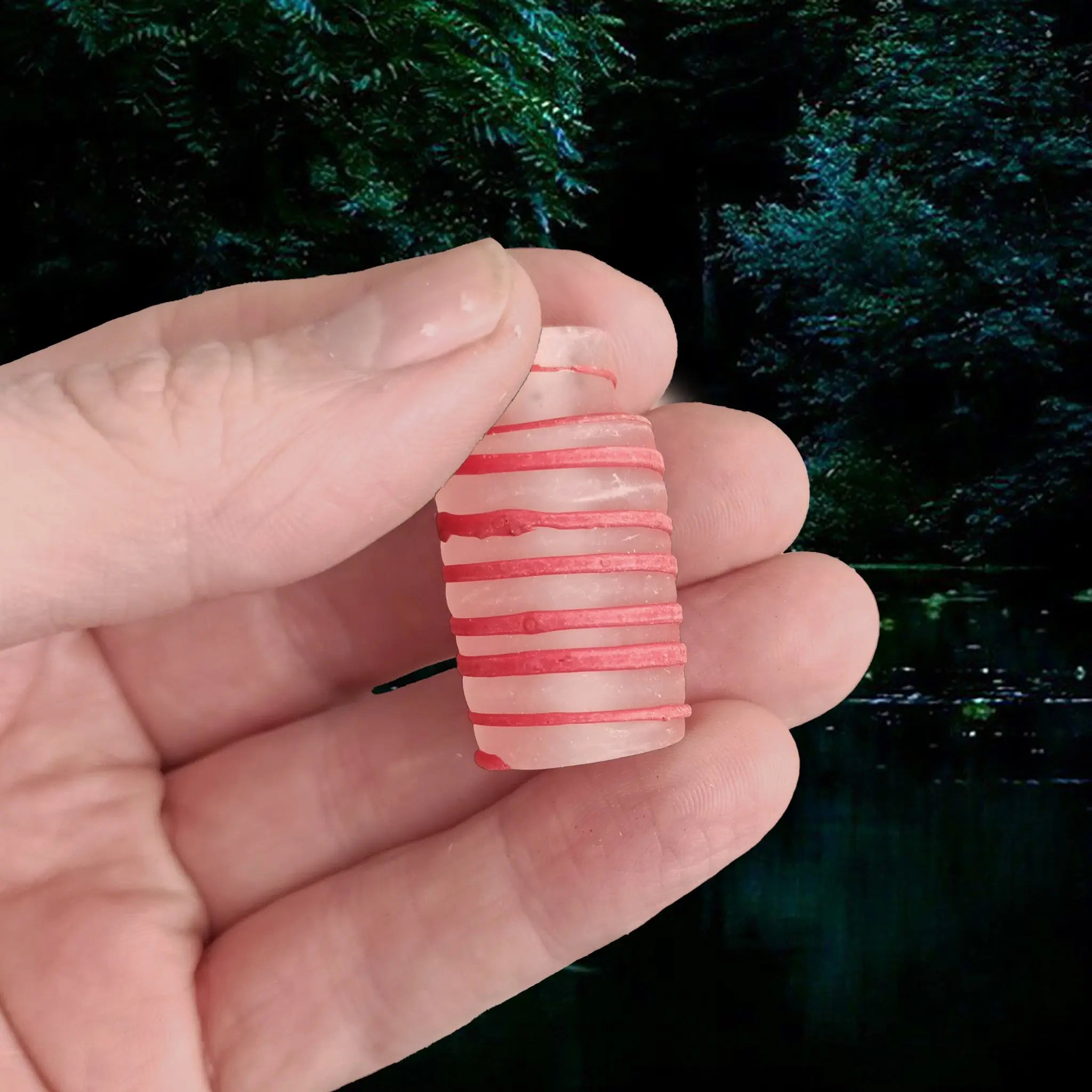 Handmade Glass King Piece for Viking Hnefatafl Game in Hand