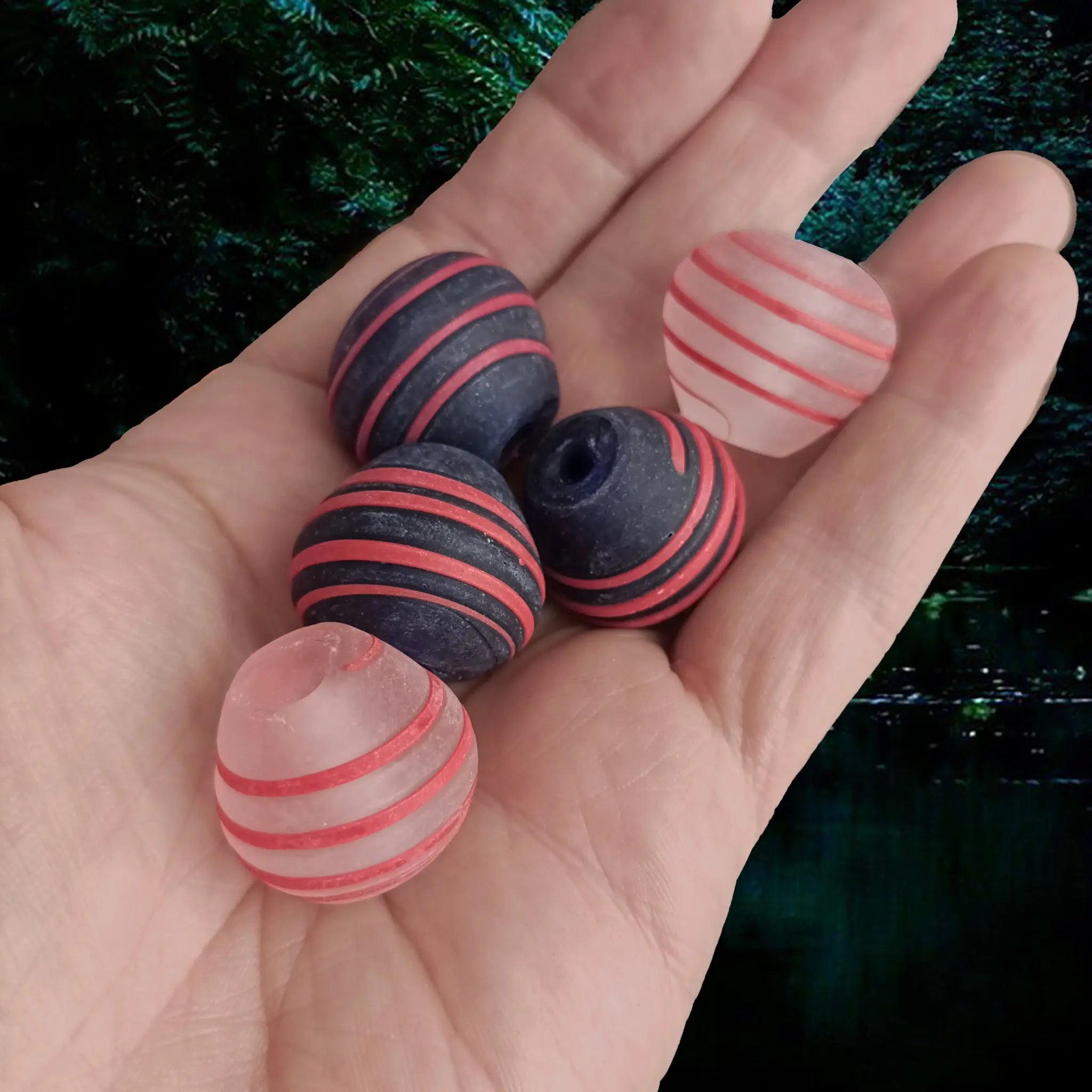 Handmade Glass Pieces for Viking Hnefatafl Game in Hand