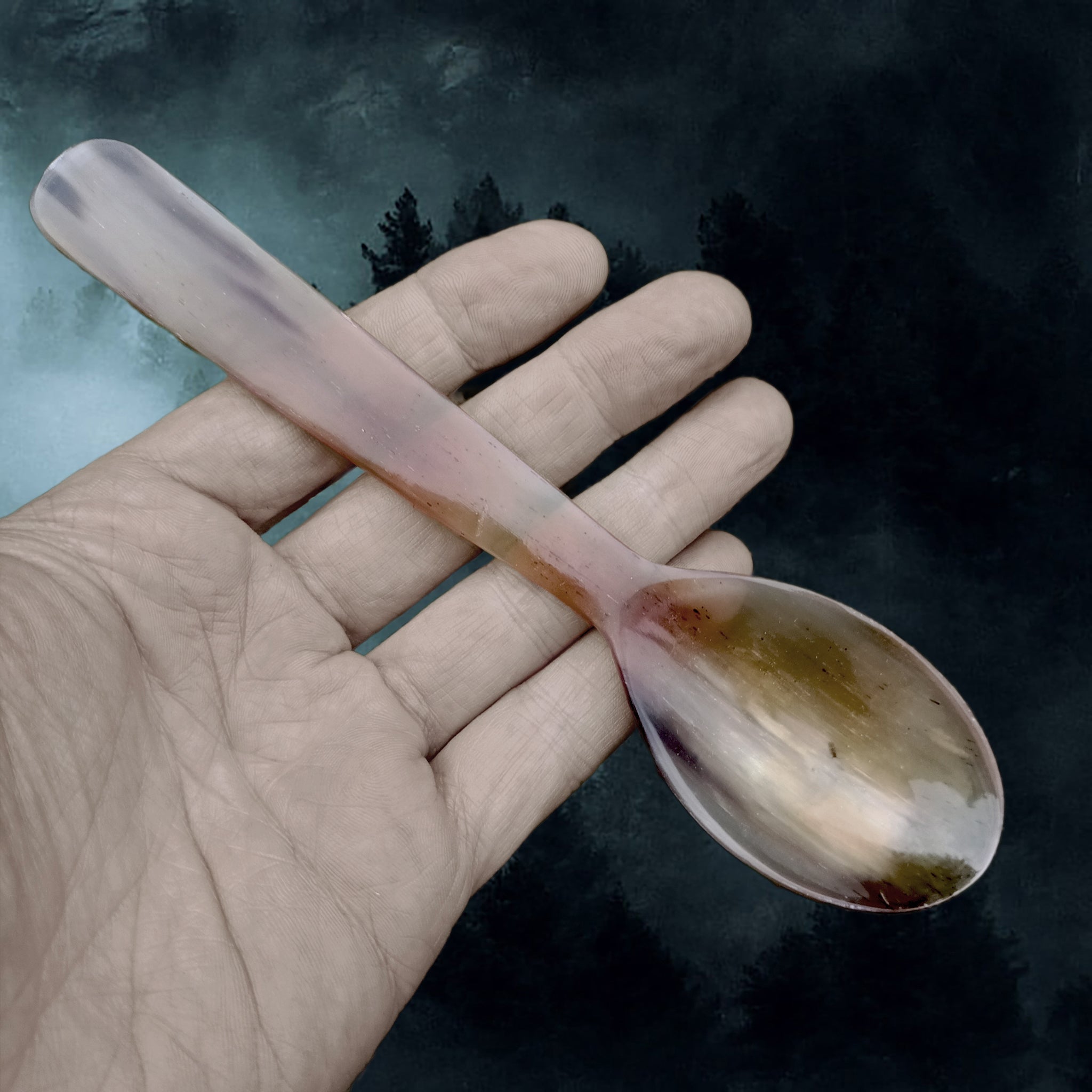 Reenactment Quality Handmade Large Cow Horn Porridge Spoon for Viking / Medieval Feasting on Hand