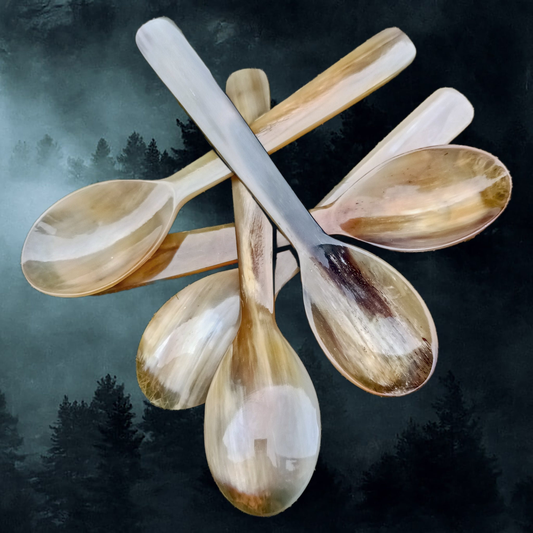 Large horn spoons for Viking / Medieval feasting