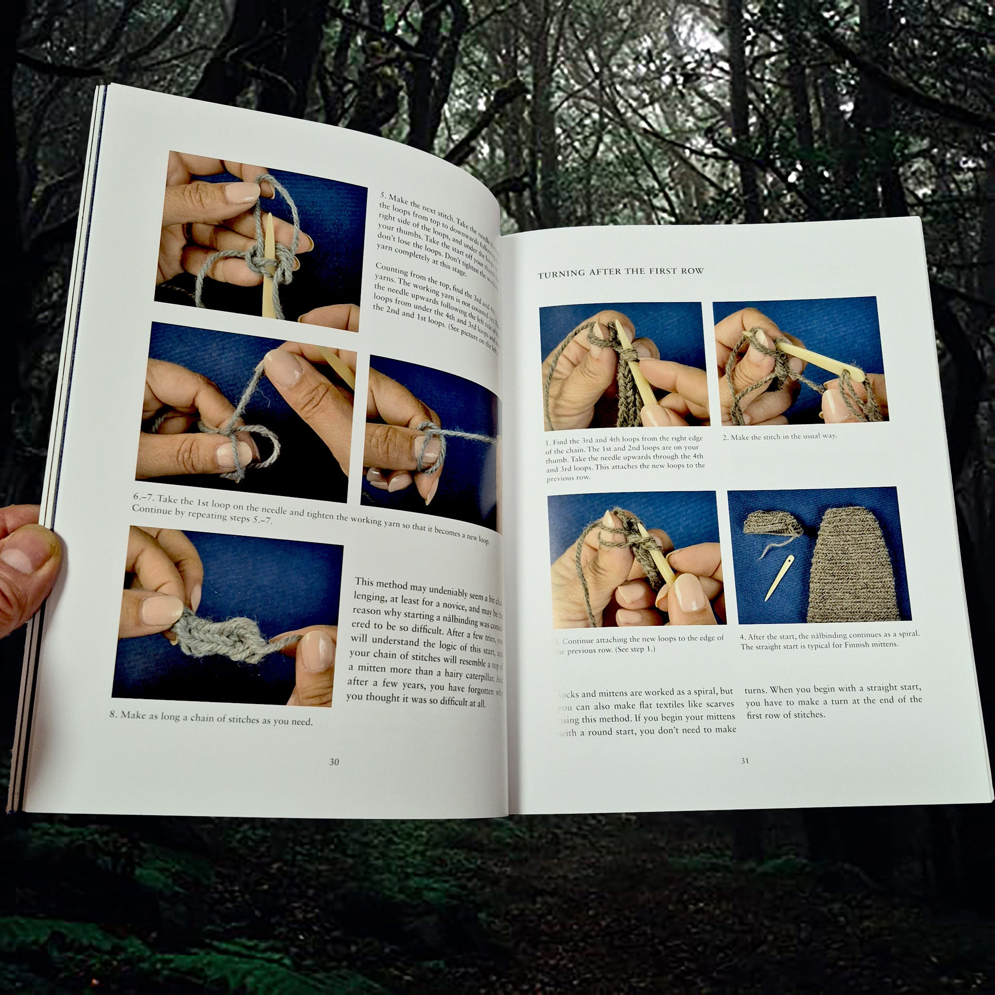 With One Needle - How to Nålbind Book - Mervi Pasanen - Inside the Book - Inside Turning Technique