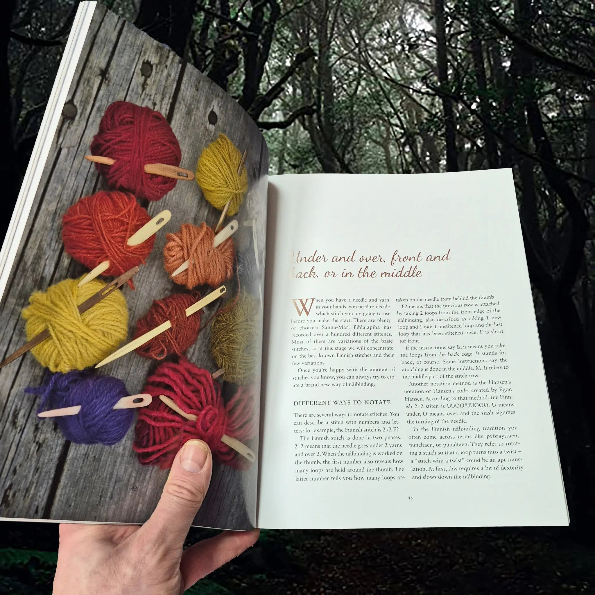 With One Needle - How to Nålbind Book - Mervi Pasanen - Inside the Book - Under and Over