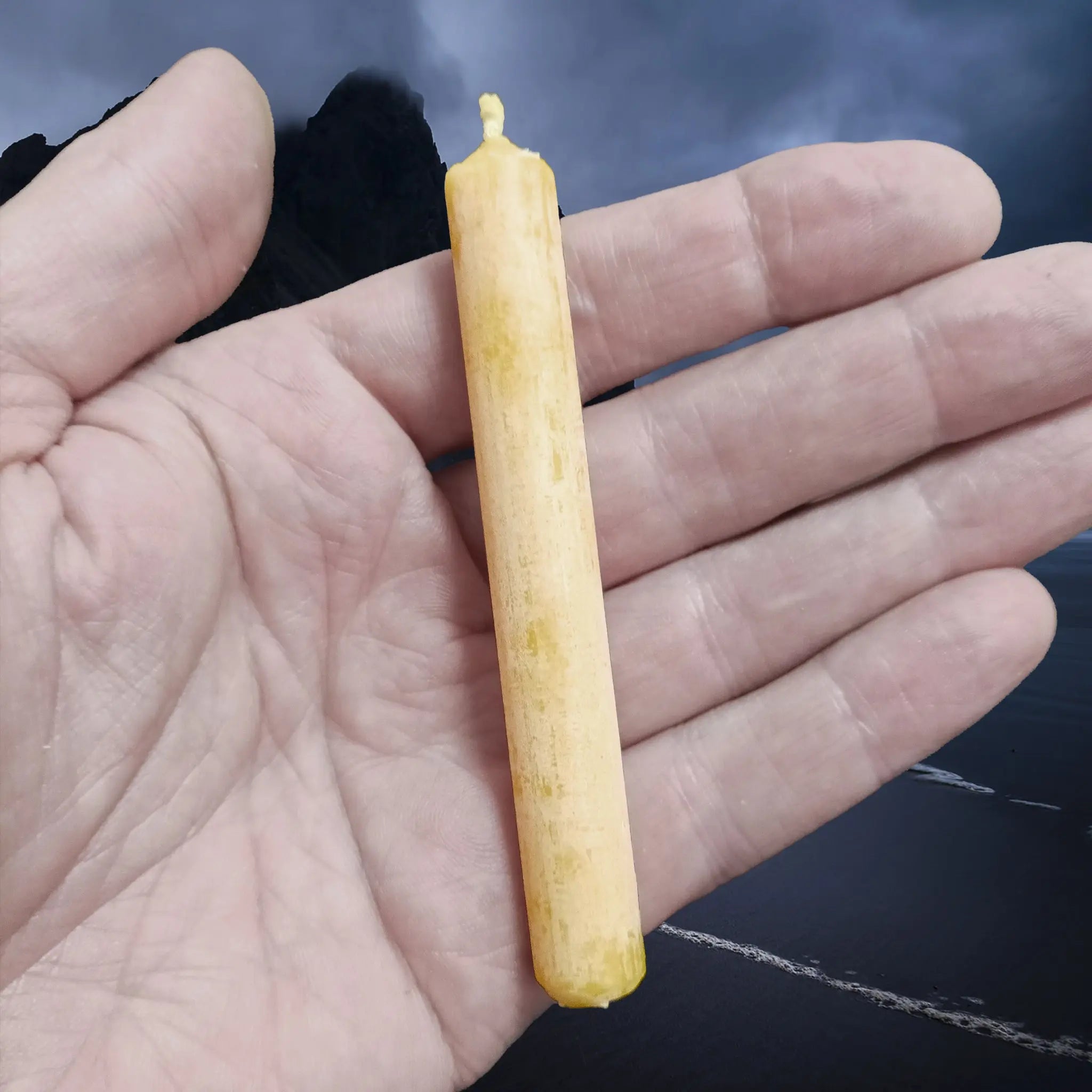 Small Handmade 100% Natural Beeswax Candle on Hand