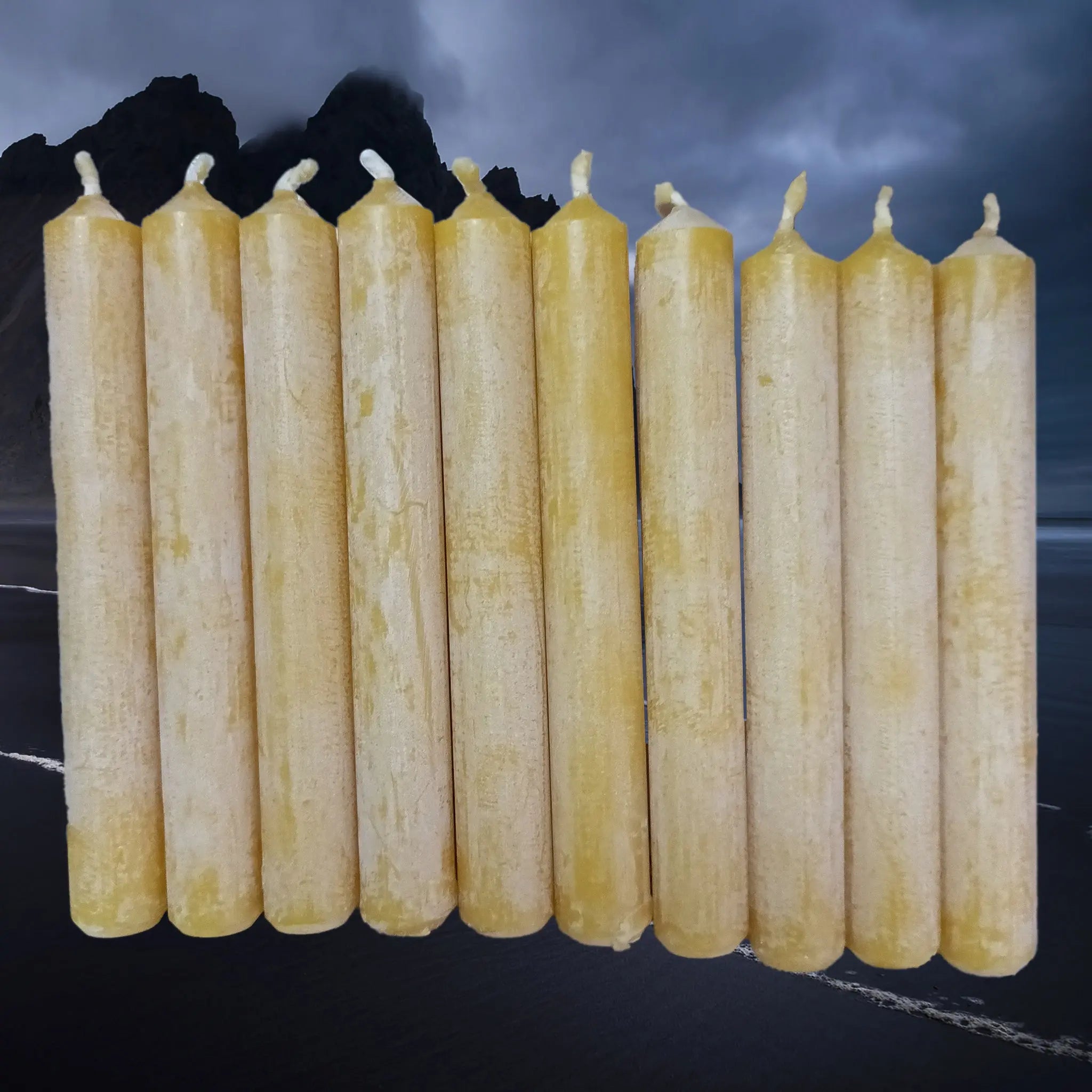 Small Handmade 100% Natural Beeswax Candles x 10