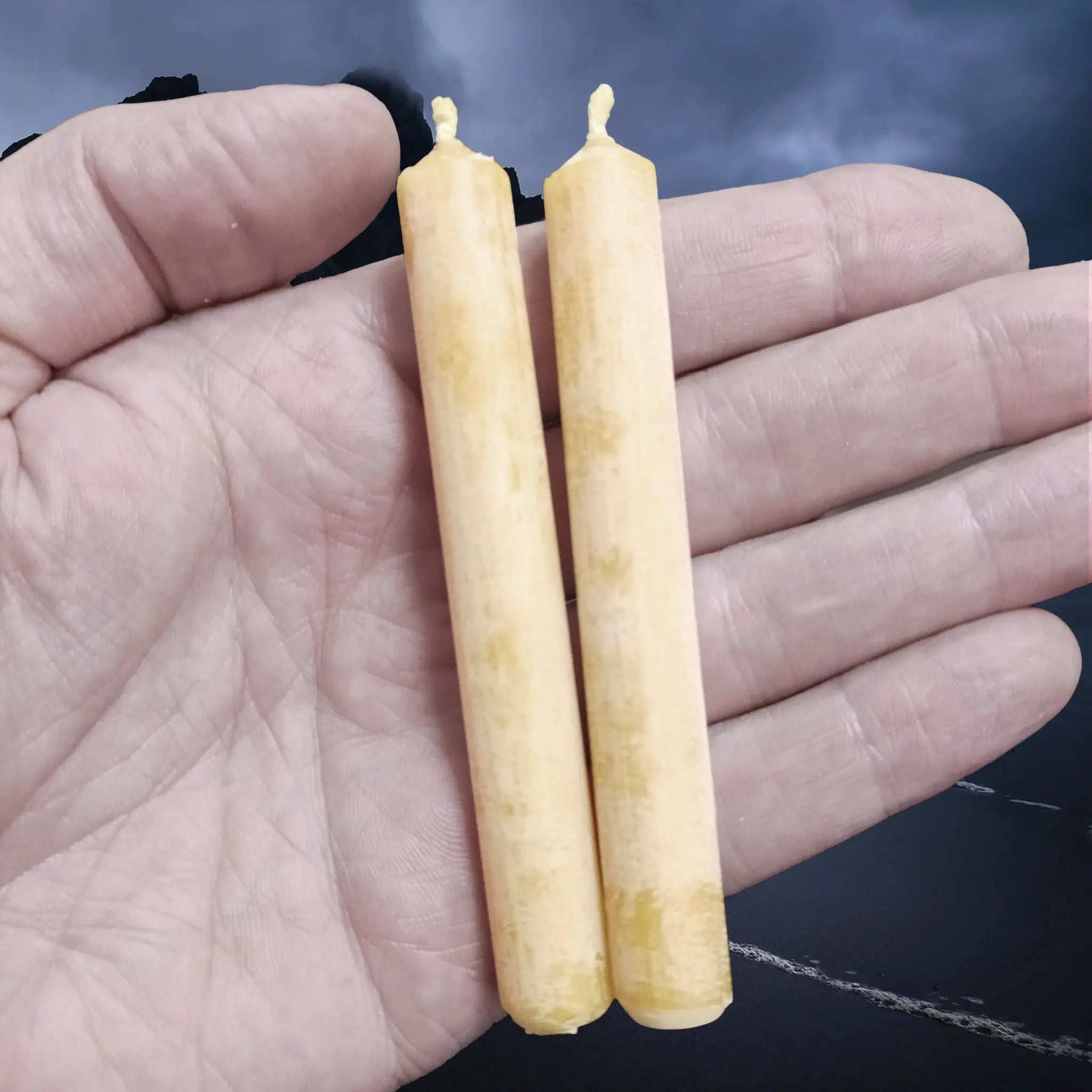 Small Handmade 100% Natural Beeswax Candles x 2 on Hand