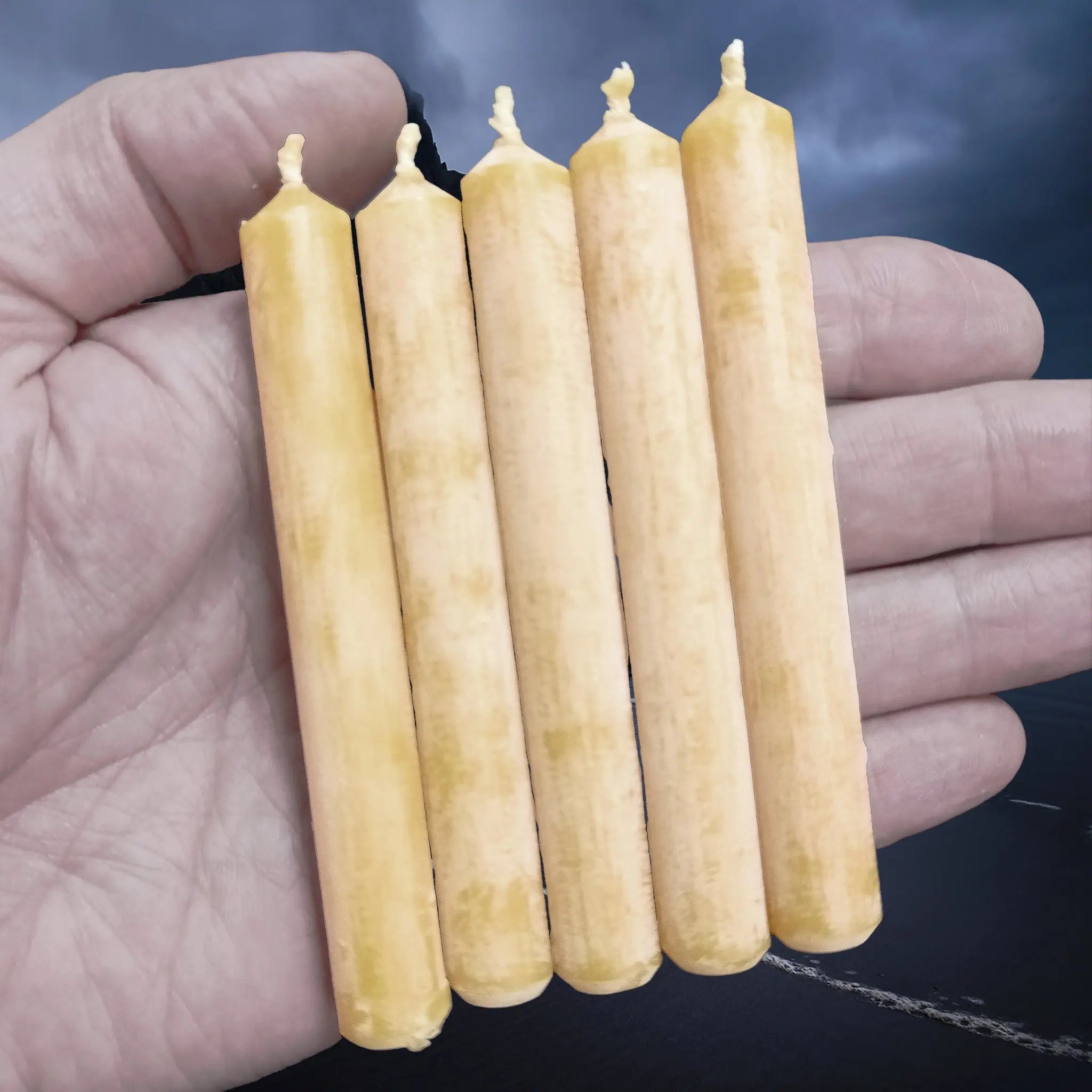 Small Handmade 100% Natural Beeswax Candles x 5 on Hand