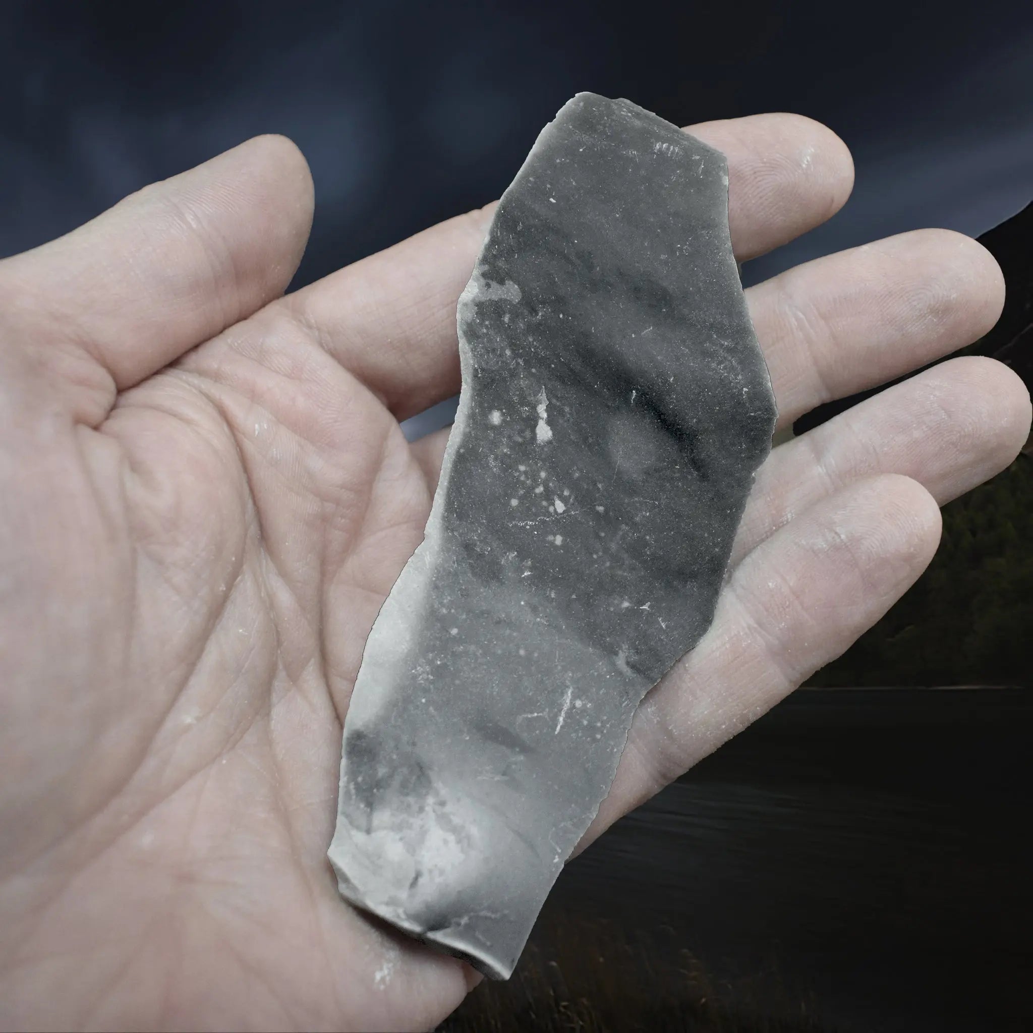 Hand-Knapped Large Flint Stone Flake from the UK on Hand