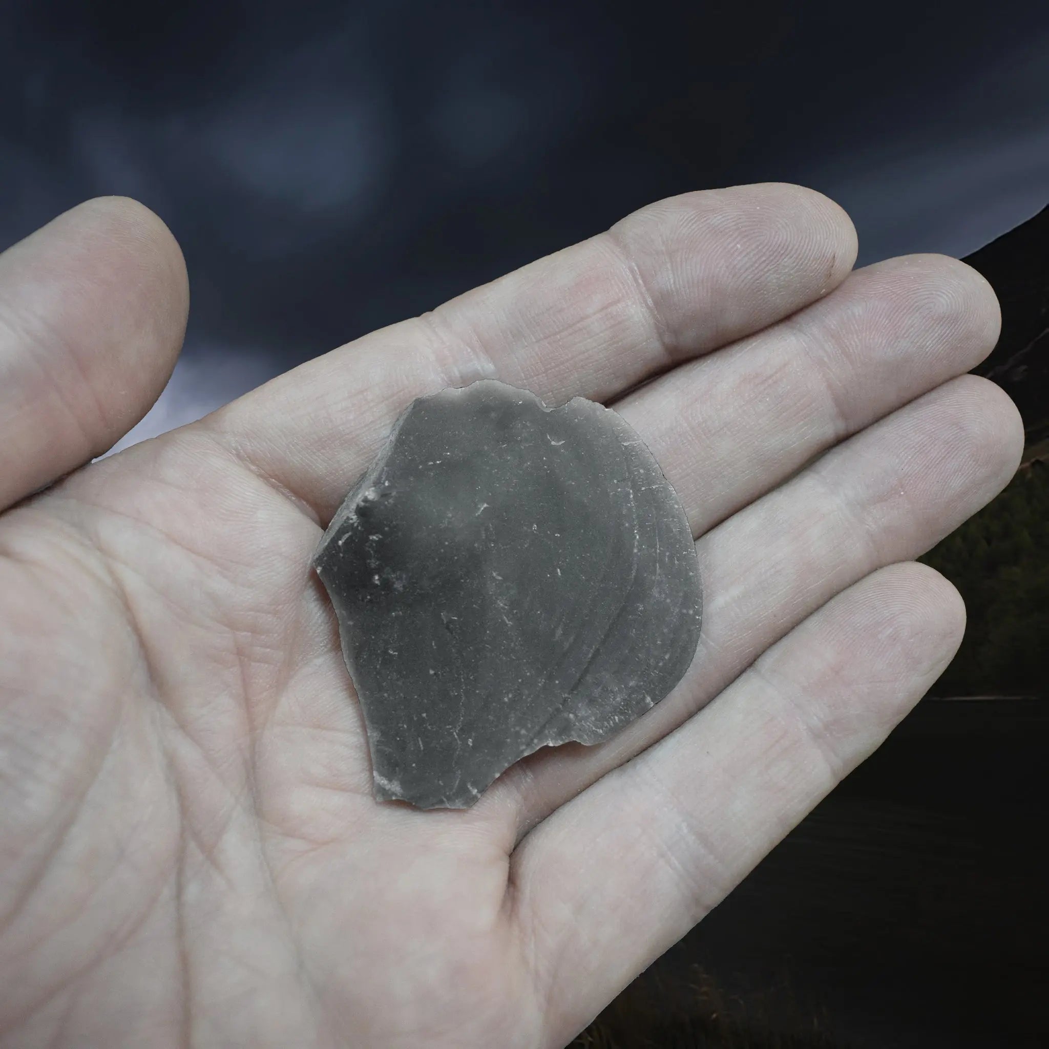 Hand-Knapped Small Flint Flake from the UK on Hand