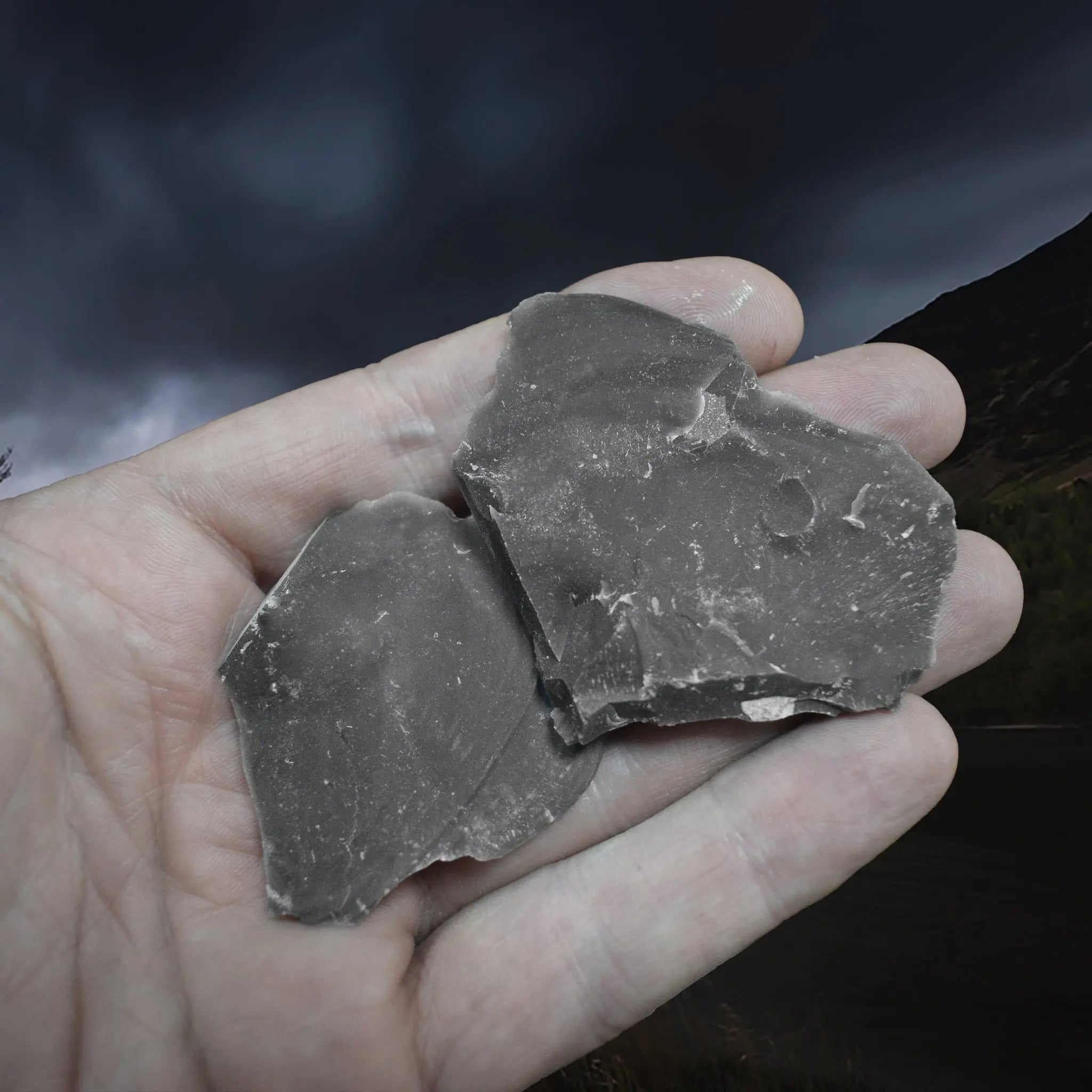 Hand-Knapped Small Flint Flakes x 2 from the UK on Hand