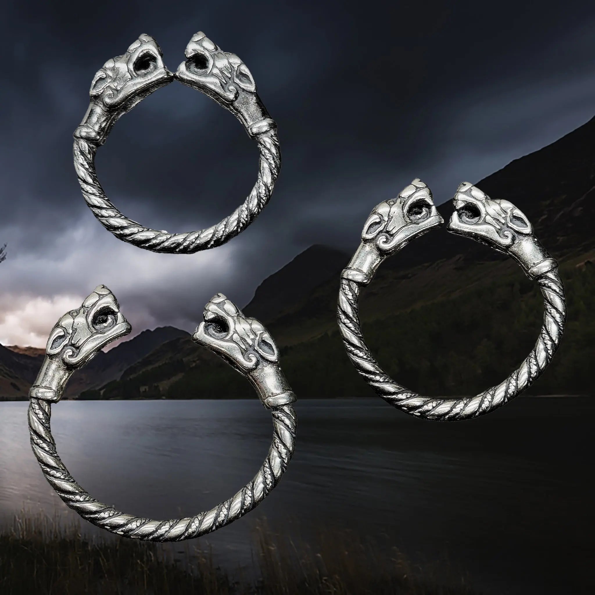 Silver Twisted Ferocious Wolves Rings - All 3 Sizes